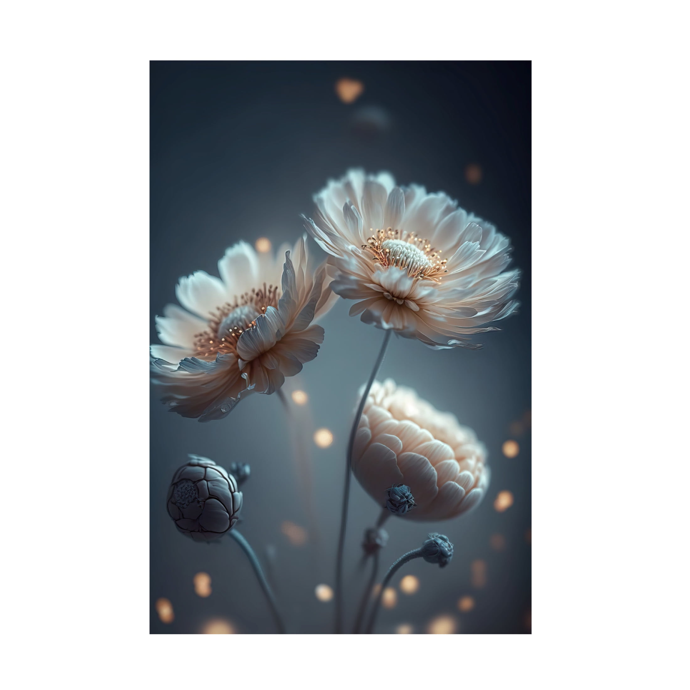 Canvas Wall Art - Treechild 'Flowers At Night' Wall Art for Living Room, Bedroom, or Office D?cor by Trademark Fine Art - 22 x 32 Inches