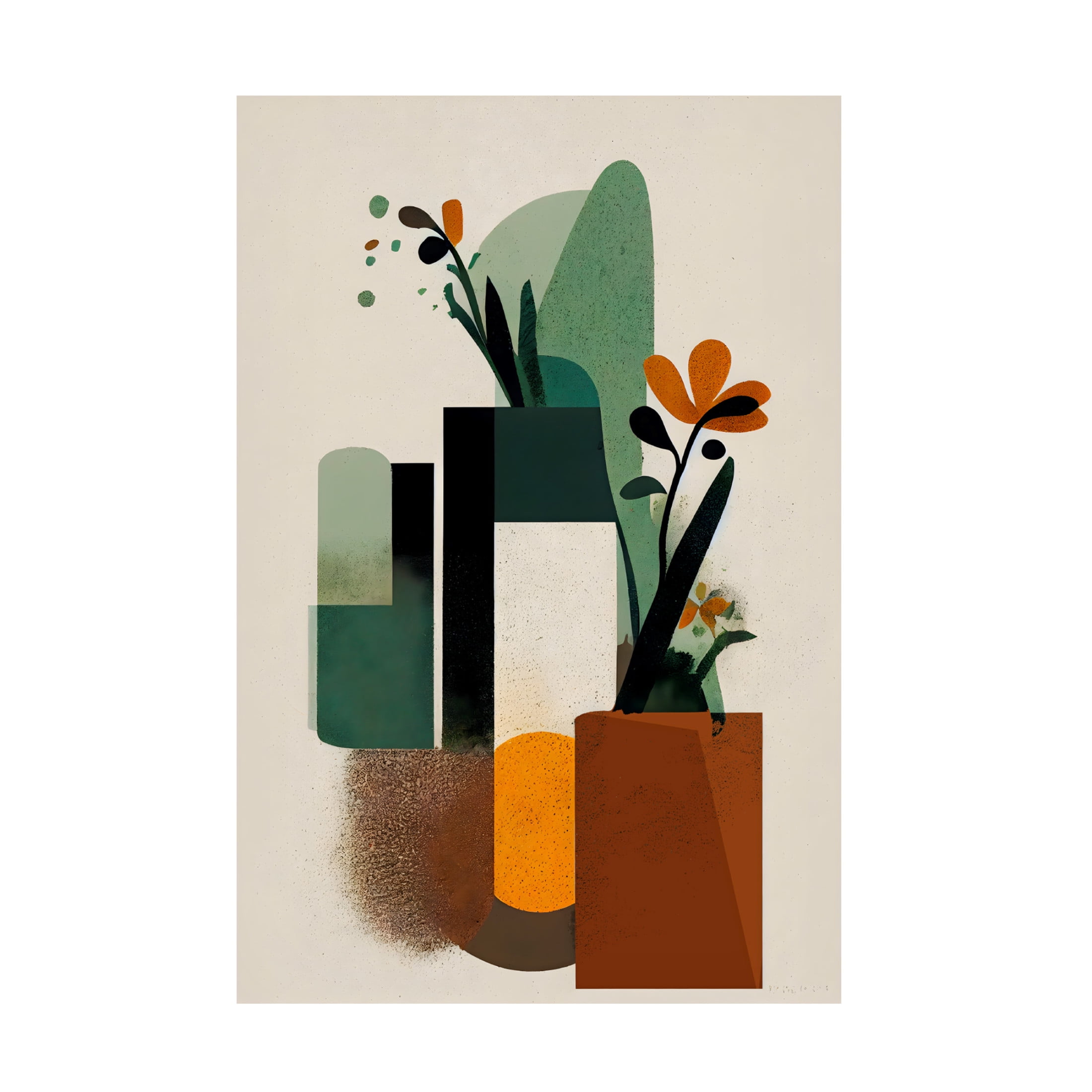 Canvas Wall Art - Treechild 'Geometric Vases' Wall Art for Living Room, Bedroom, or Office D?cor by Trademark Fine Art - 12 x 19 Inches
