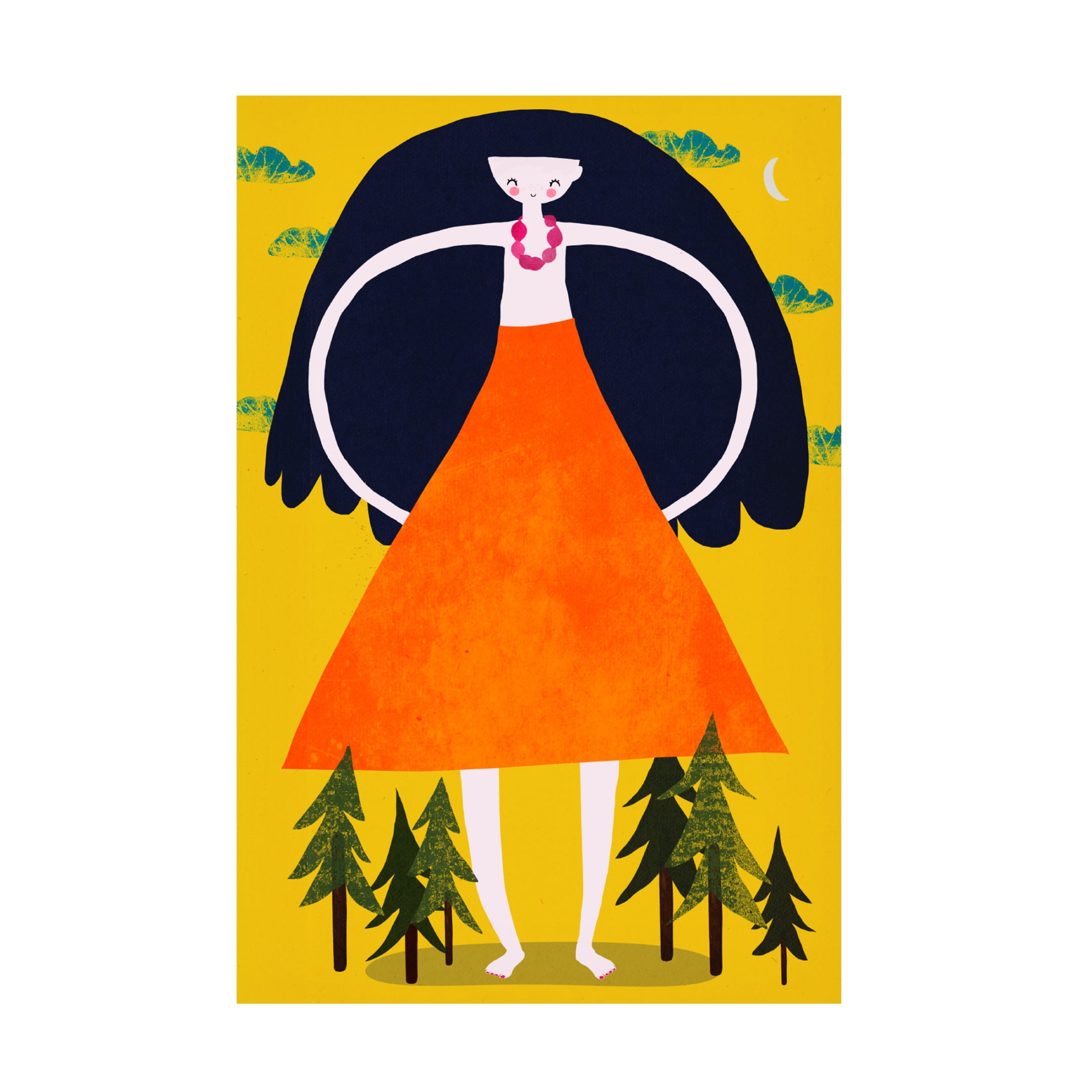 Canvas Wall Art - Treechild 'Girant Girl' Wall Art for Living Room, Bedroom, or Office D?cor by Trademark Fine Art - 30 x 47 Inches