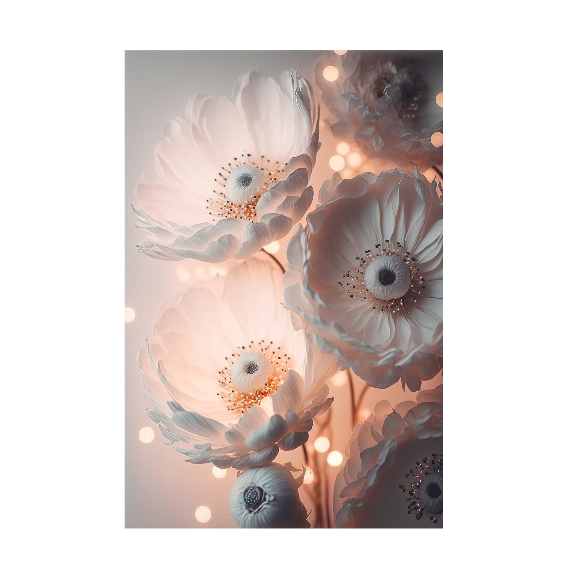 Canvas Wall Art - Treechild 'Glowing Patel Pink Flowers' Wall Art for Living Room, Bedroom, or Office D?cor by Trademark Fine Art - 16 x 24 Inches