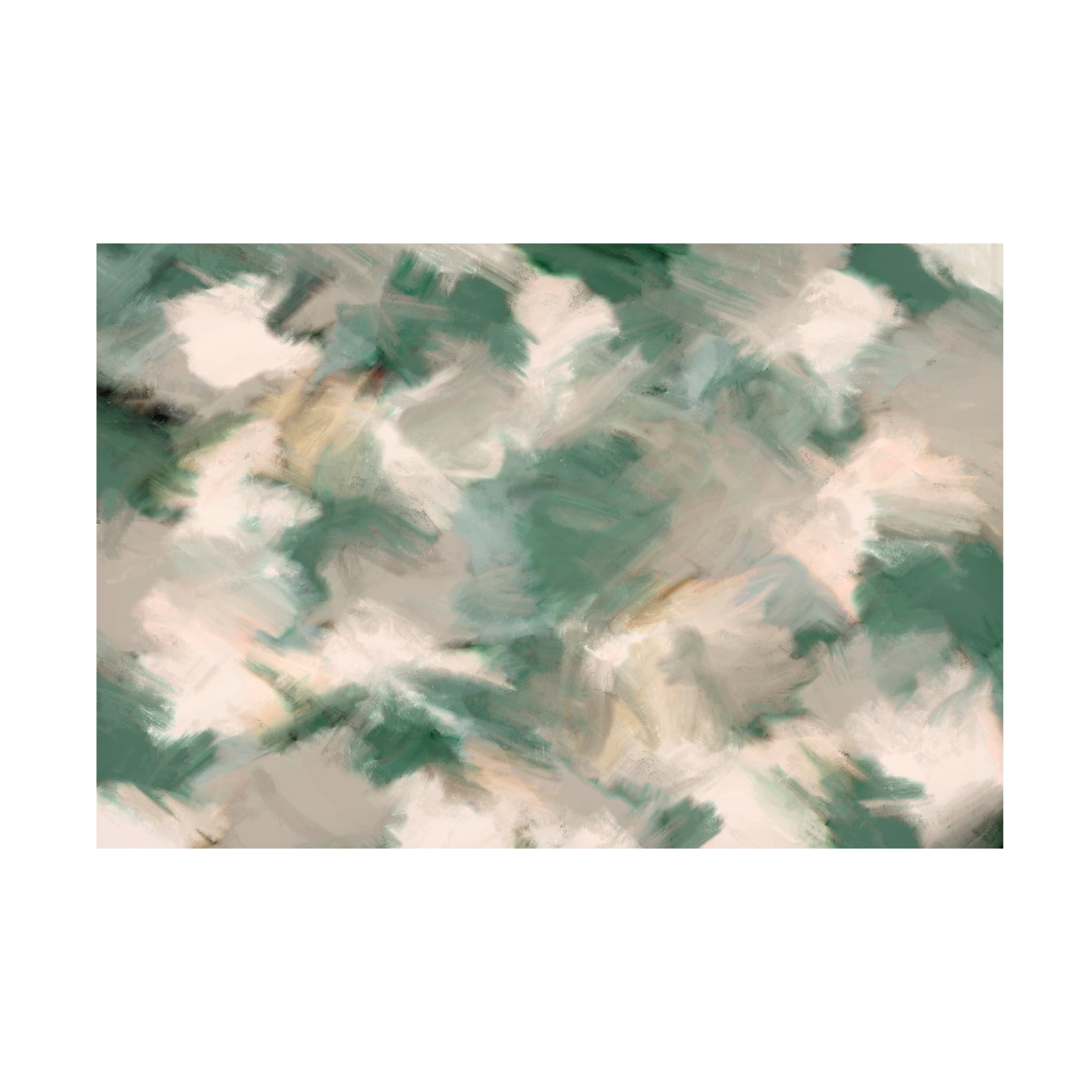 Canvas Wall Art - Treechild 'Green Beige Wild Painted Square' Wall Art for Living Room, Bedroom, or Office D?cor by Trademark Fine Art - 24 x 16 Inches