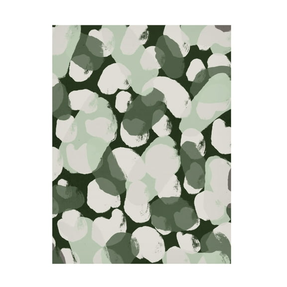 Canvas Wall Art - Treechild 'Green Round Strokes Pattern' Wall Art for Living Room, Bedroom, or Office D?cor by Trademark Fine Art - 14 x 19 Inches