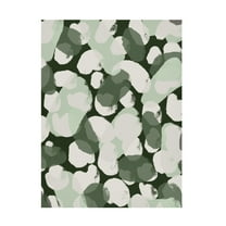 Canvas Wall Art - Treechild 'Green Round Strokes Pattern' Wall Art for Living Room, Bedroom, or Office D?cor by Trademark Fine Art - 14 x 19 Inches