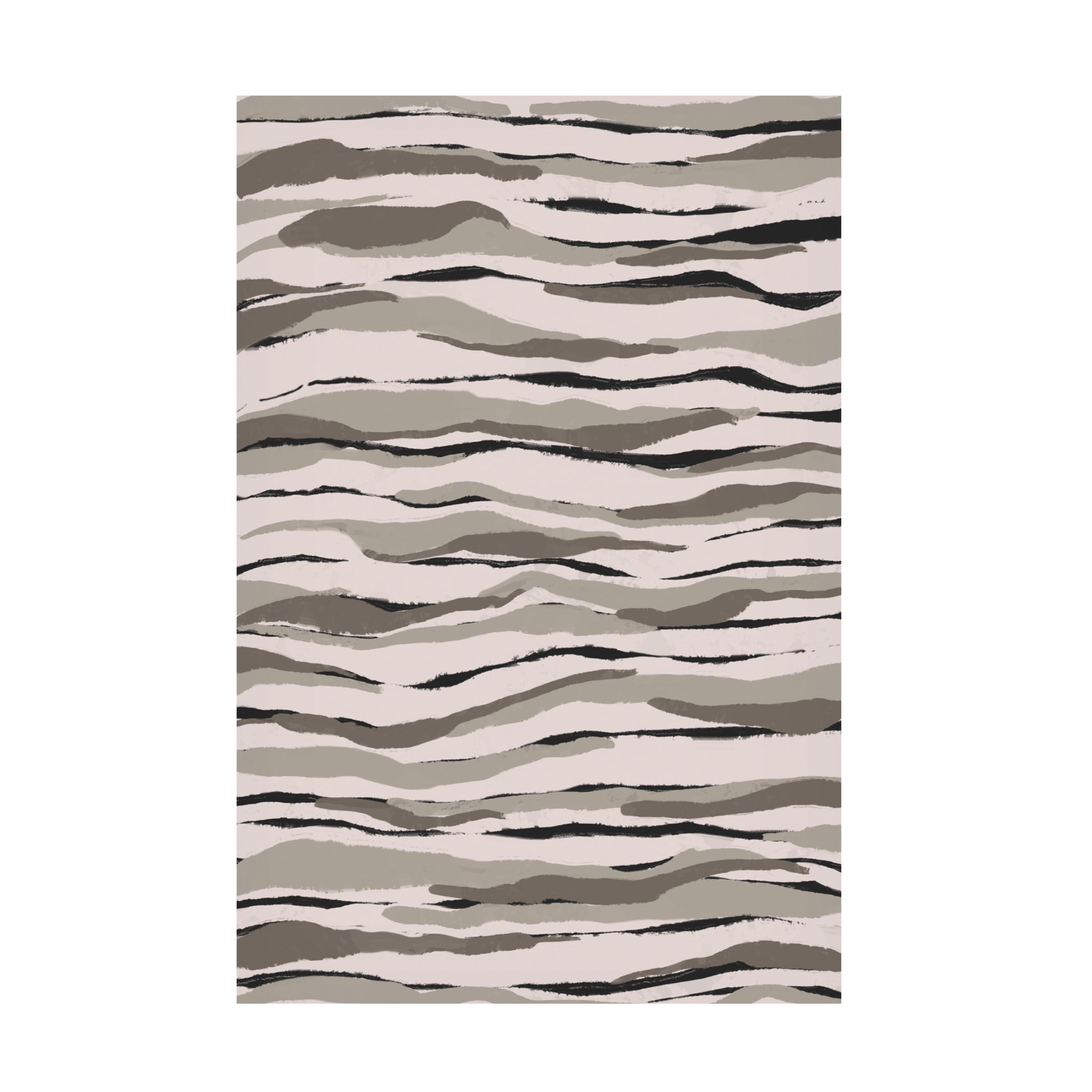 Canvas Wall Art - Treechild 'Grey And Beige Waves' Wall Art for Living Room, Bedroom, or Office D?cor by Trademark Fine Art - 16 x 24 Inches