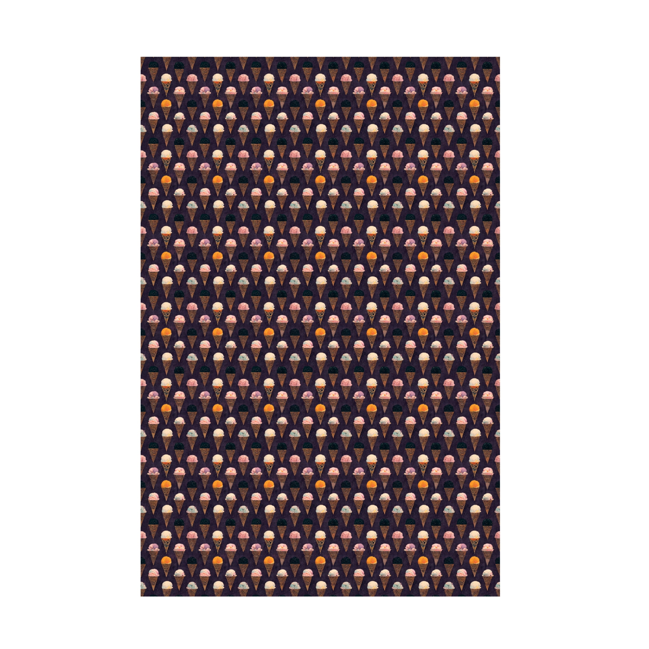 Canvas Wall Art - Treechild 'Icecream Pattern' Wall Art for Living Room, Bedroom, or Office D?cor by Trademark Fine Art - 30 x 47 Inches