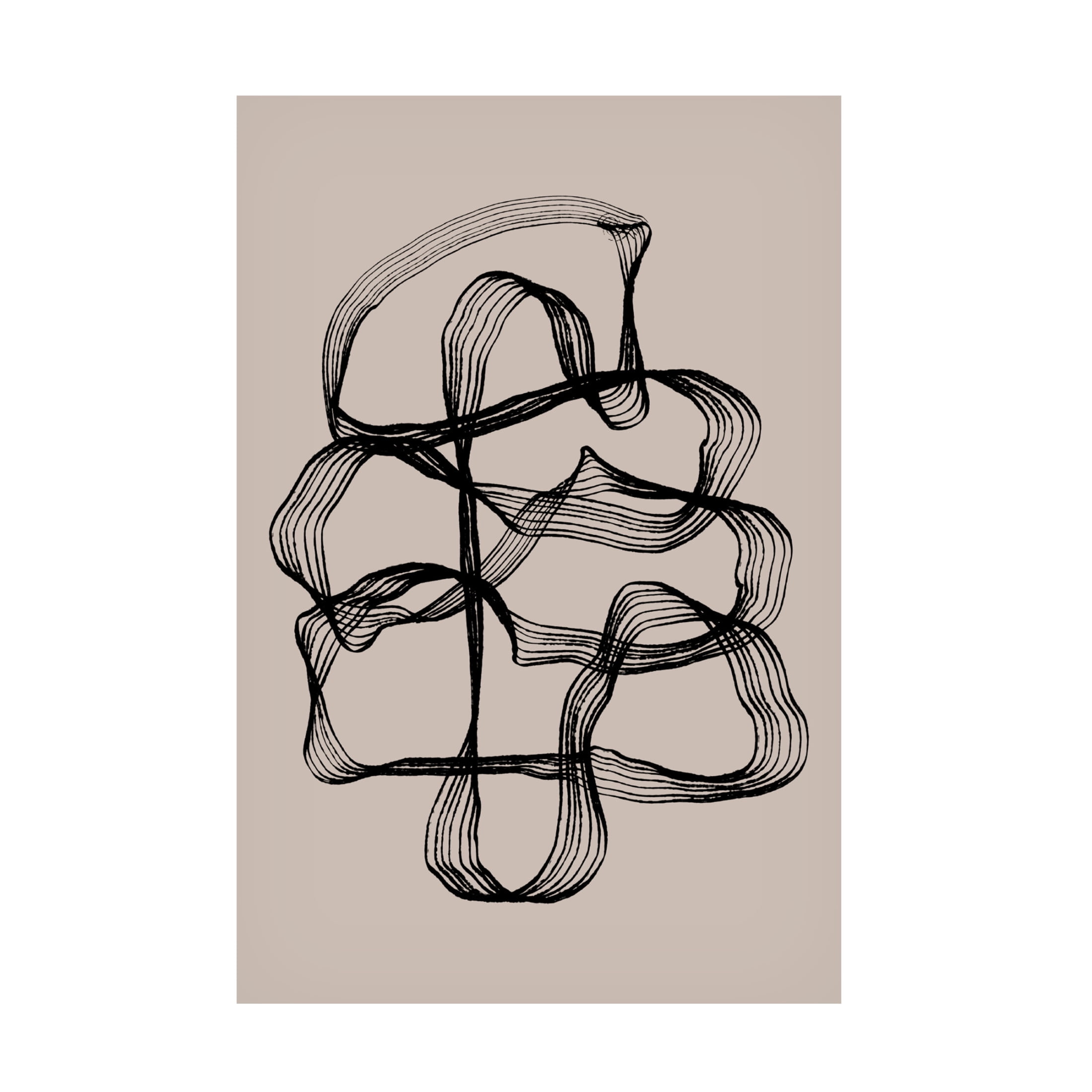 Canvas Wall Art - Treechild 'Ink Black and Beige' Wall Art for Living Room, Bedroom, or Office D?cor by Trademark Fine Art - 16 x 24 Inches