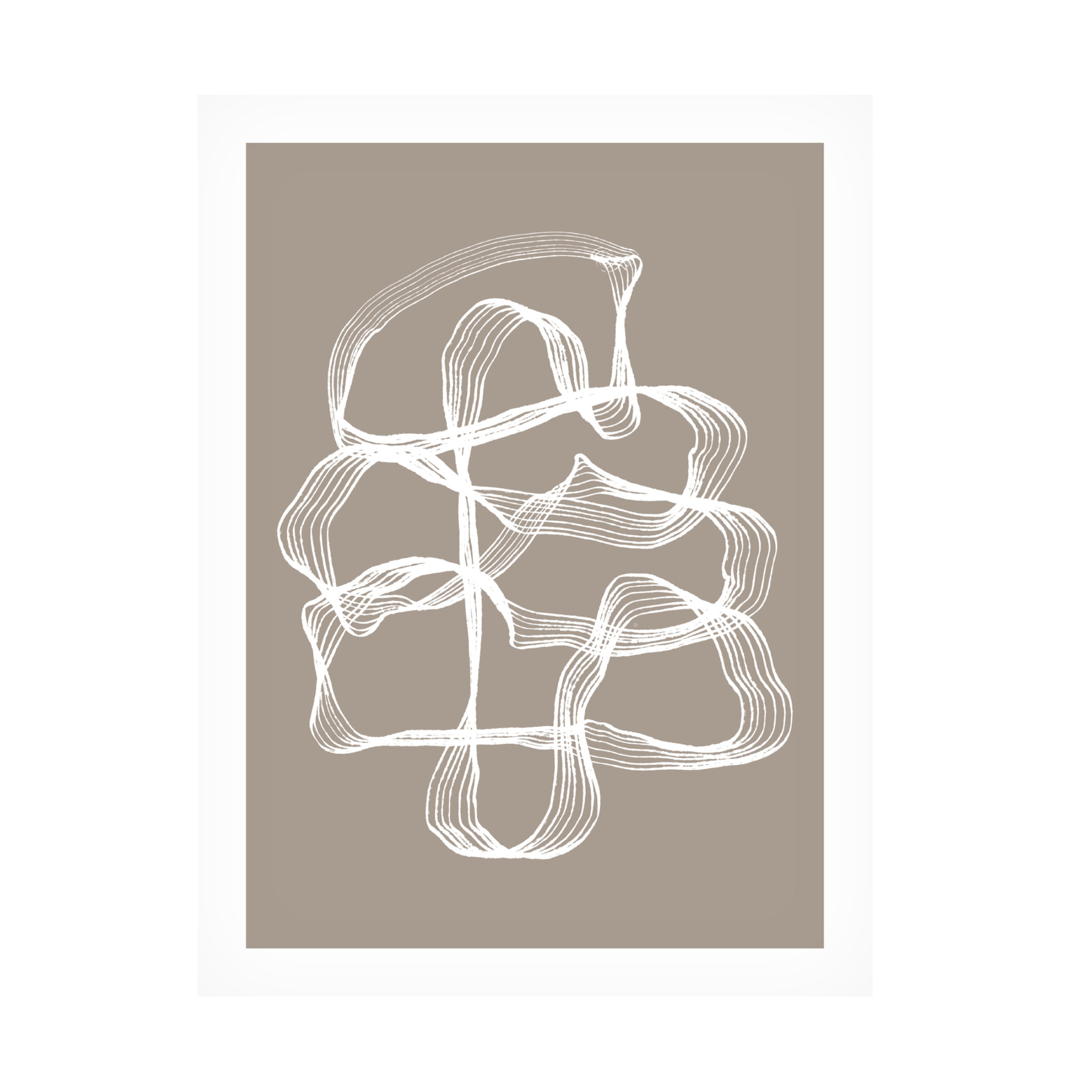 Canvas Wall Art - Treechild 'Ink White and Beige' Wall Art for Living Room, Bedroom, or Office D?cor by Trademark Fine Art - 18 x 24 Inches