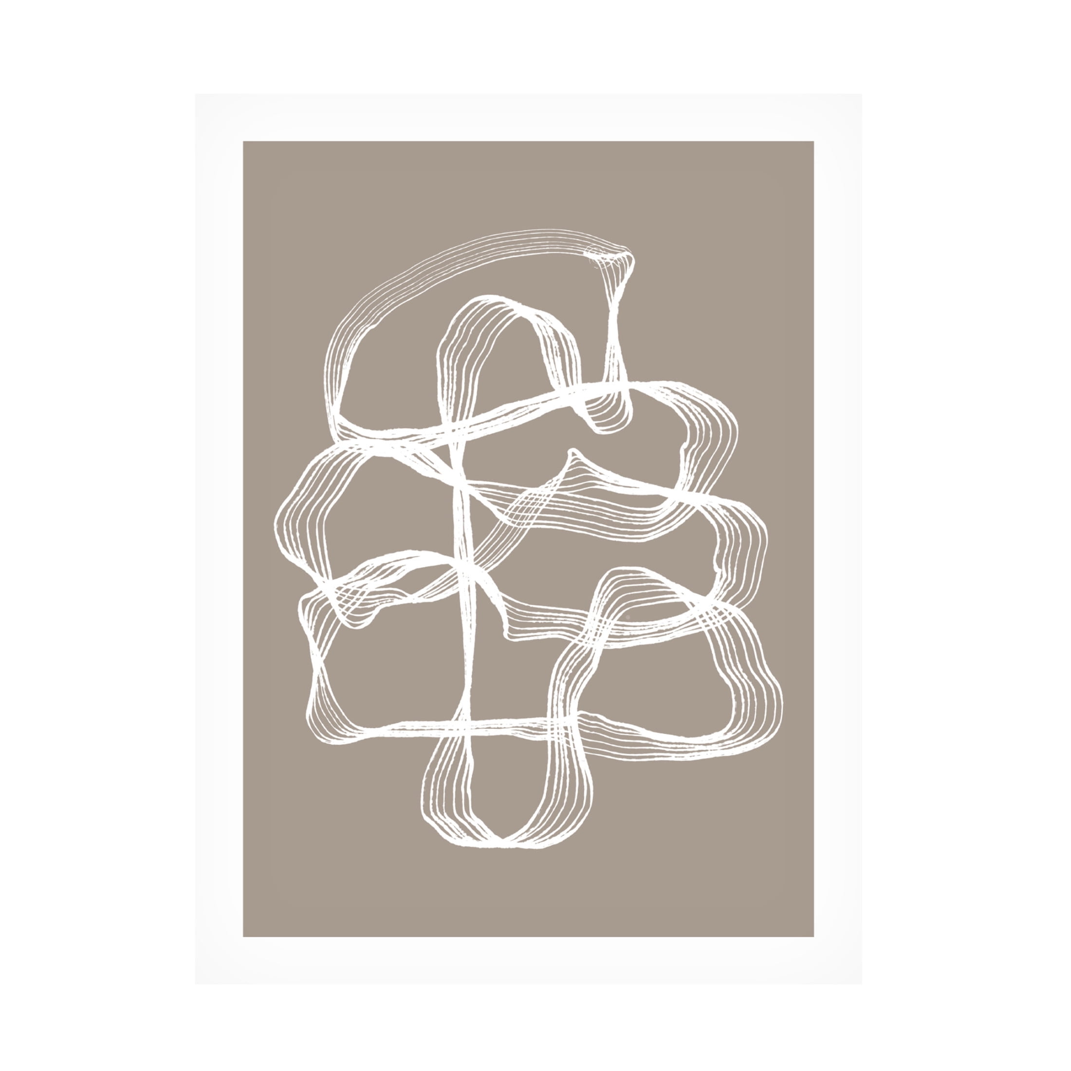 Canvas Wall Art - Treechild 'Ink White and Beige' Wall Art for Living Room, Bedroom, or Office D?cor by Trademark Fine Art - 35 x 47 Inches