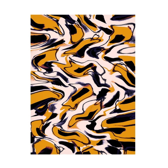 Canvas Wall Art - Treechild 'Liquid Yellow Pattern' Wall Art for Living Room, Bedroom, or Office D?cor by Trademark Fine Art - 14 x 19 Inches