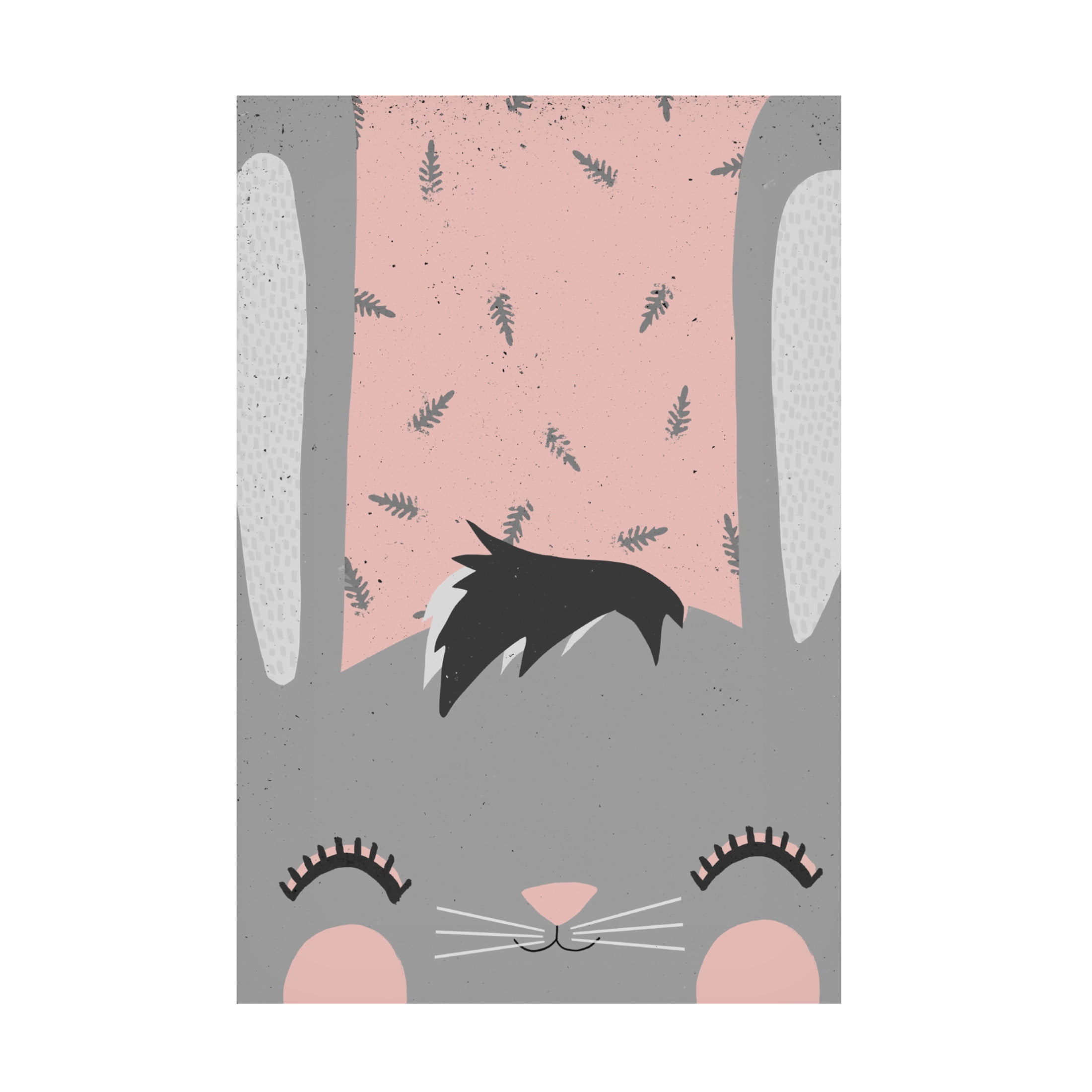 Canvas Wall Art - Treechild 'Little Bunny (pink)' Wall Art for Living Room, Bedroom, or Office D?cor by Trademark Fine Art - 16 x 24 Inches