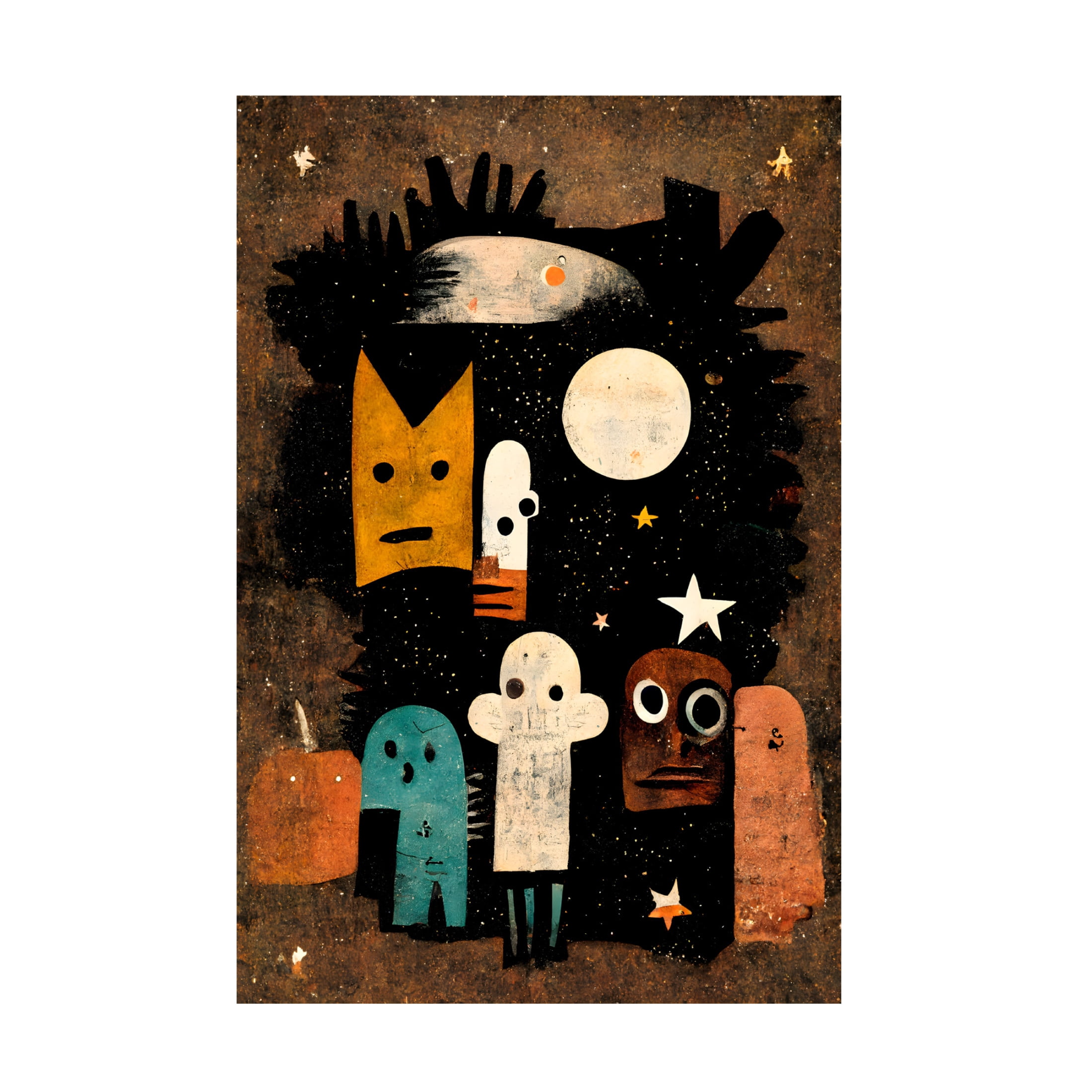 Canvas Wall Art - Treechild 'Me And My Spooky Friends' Wall Art for Living Room, Bedroom, or Office D?cor by Trademark Fine Art - 22 x 32 Inches