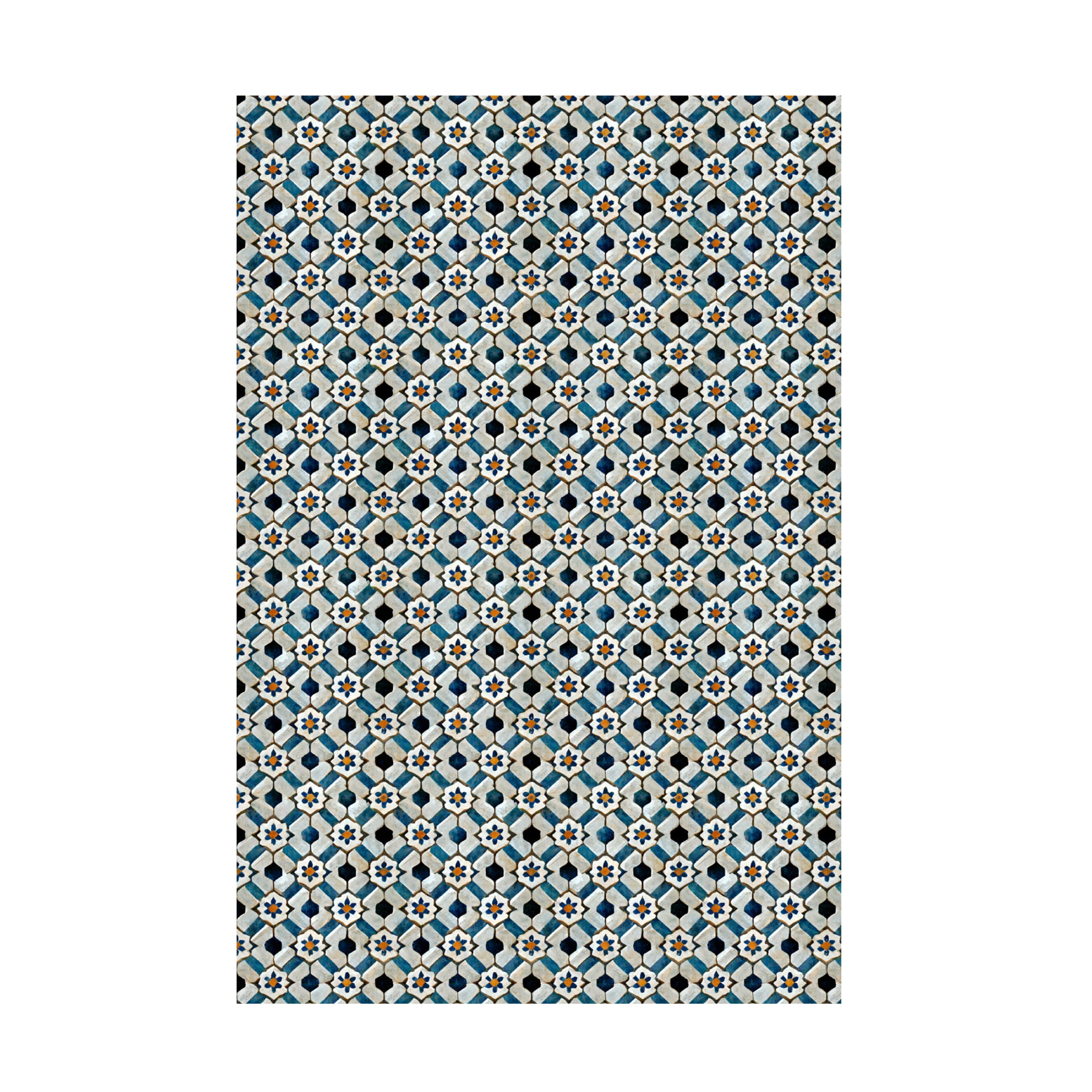 Canvas Wall Art - Treechild 'Moroccan Tile Pattern' Wall Art for Living Room, Bedroom, or Office D?cor by Trademark Fine Art - 16 x 24 Inches