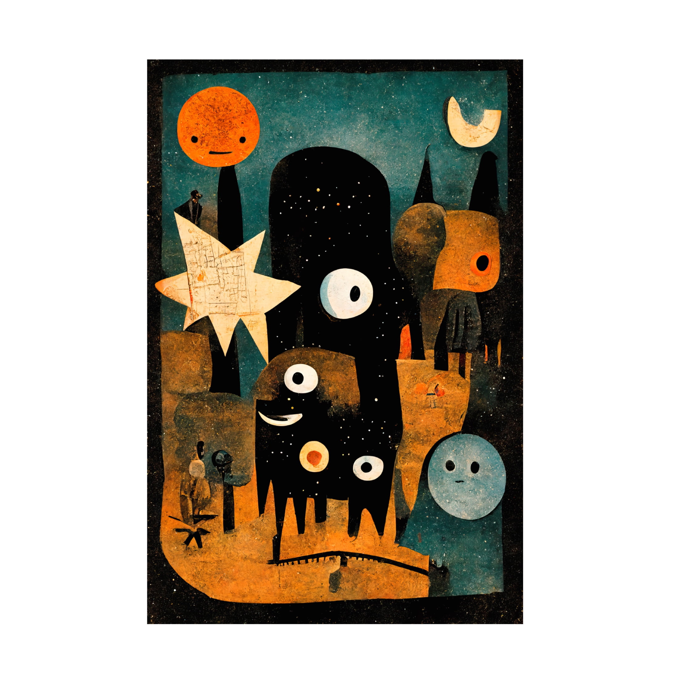 Canvas Wall Art - Treechild 'Night Of The Young Monsters' Wall Art for Living Room, Bedroom, or Office D?cor by Trademark Fine Art - 30 x 47 Inches