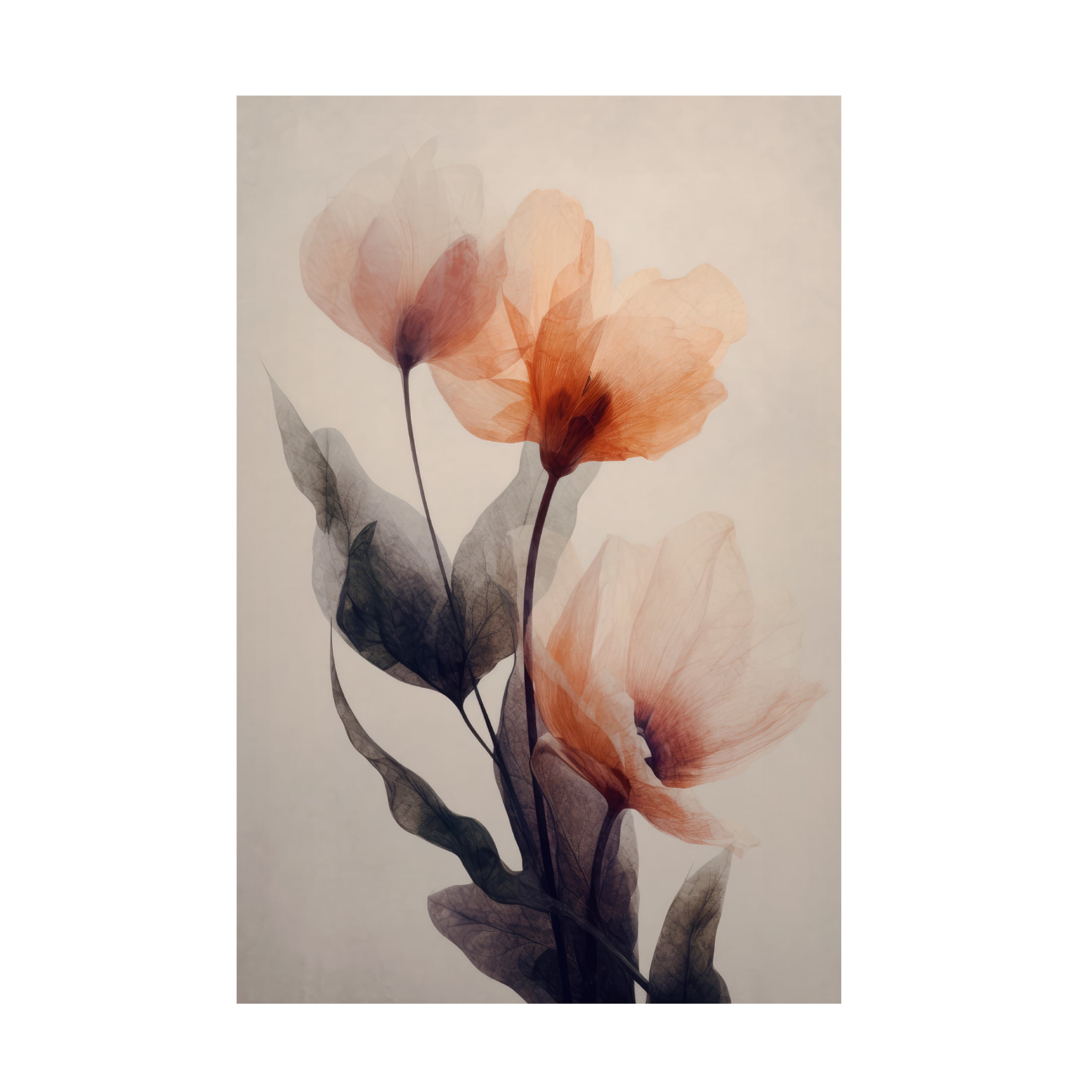 Canvas Wall Art - Treechild 'Parchmentflowersno8' Wall Art for Living Room, Bedroom, or Office Décor by Trademark Fine Art - 22 x 32 Inches