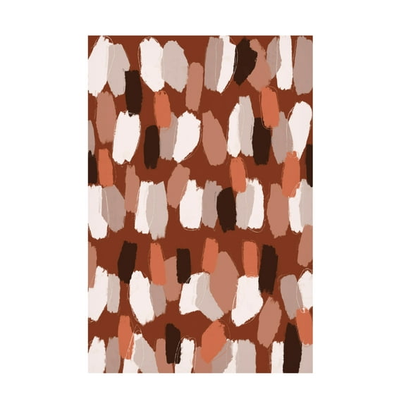 Canvas Wall Art - Treechild 'Pastel Earthy Strokes Pattern' Wall Art for Living Room, Bedroom, or Office D?cor by Trademark Fine Art - 12 x 19 Inches