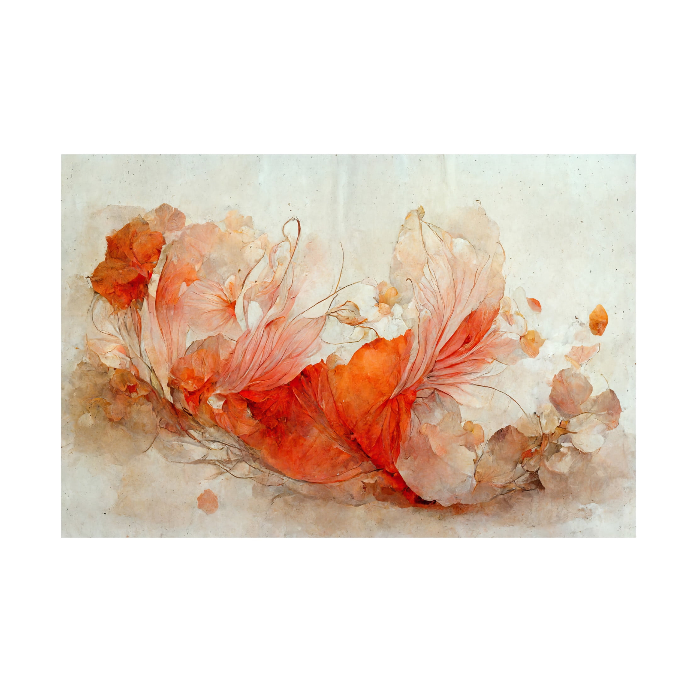 Canvas Wall Art - Treechild 'Persian Red Flowers' Wall Art for Living Room, Bedroom, or Office D?cor by Trademark Fine Art - 24 x 16 Inches
