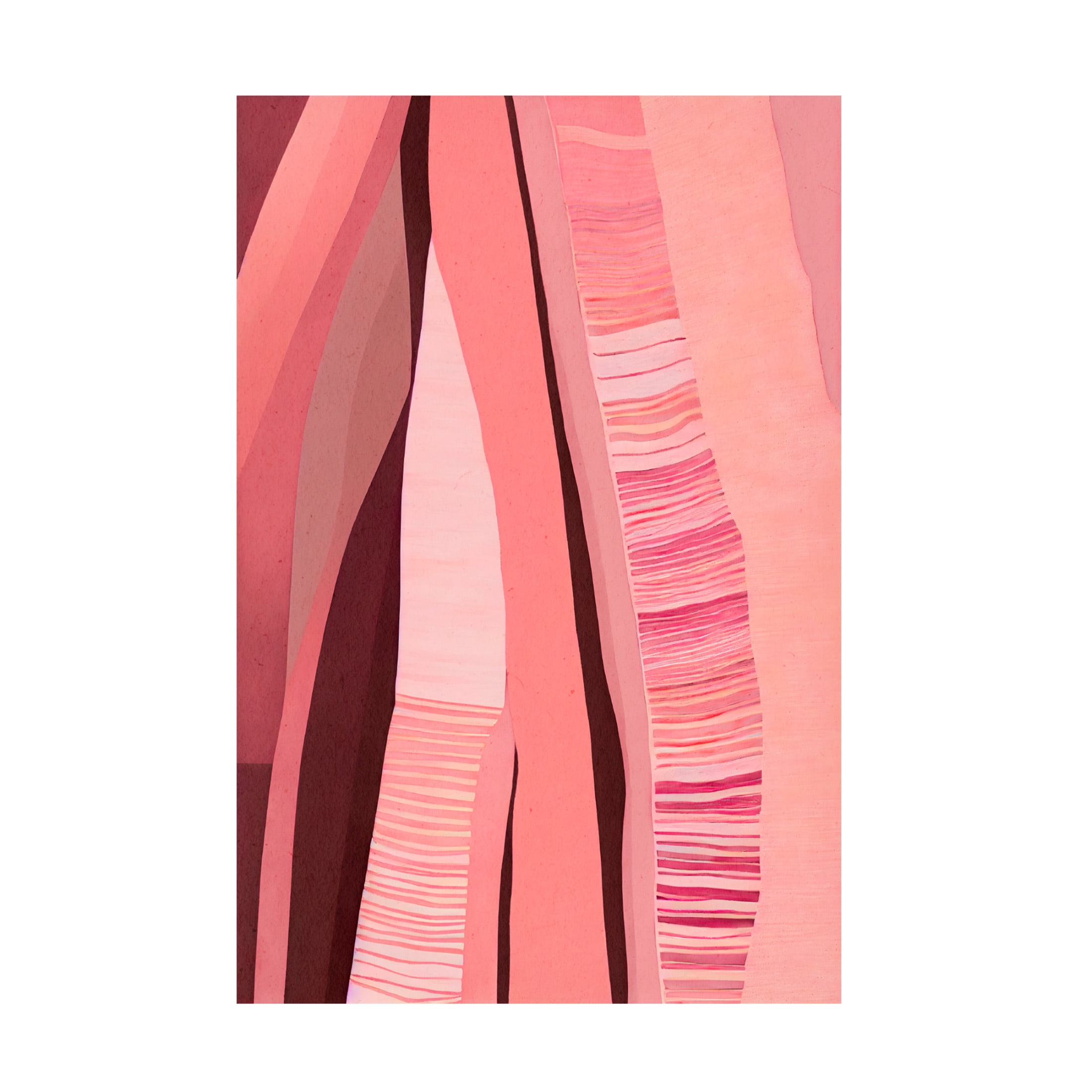 Canvas Wall Art - Treechild 'Pink Layers' Wall Art for Living Room, Bedroom, or Office D?cor by Trademark Fine Art - 30 x 47 Inches