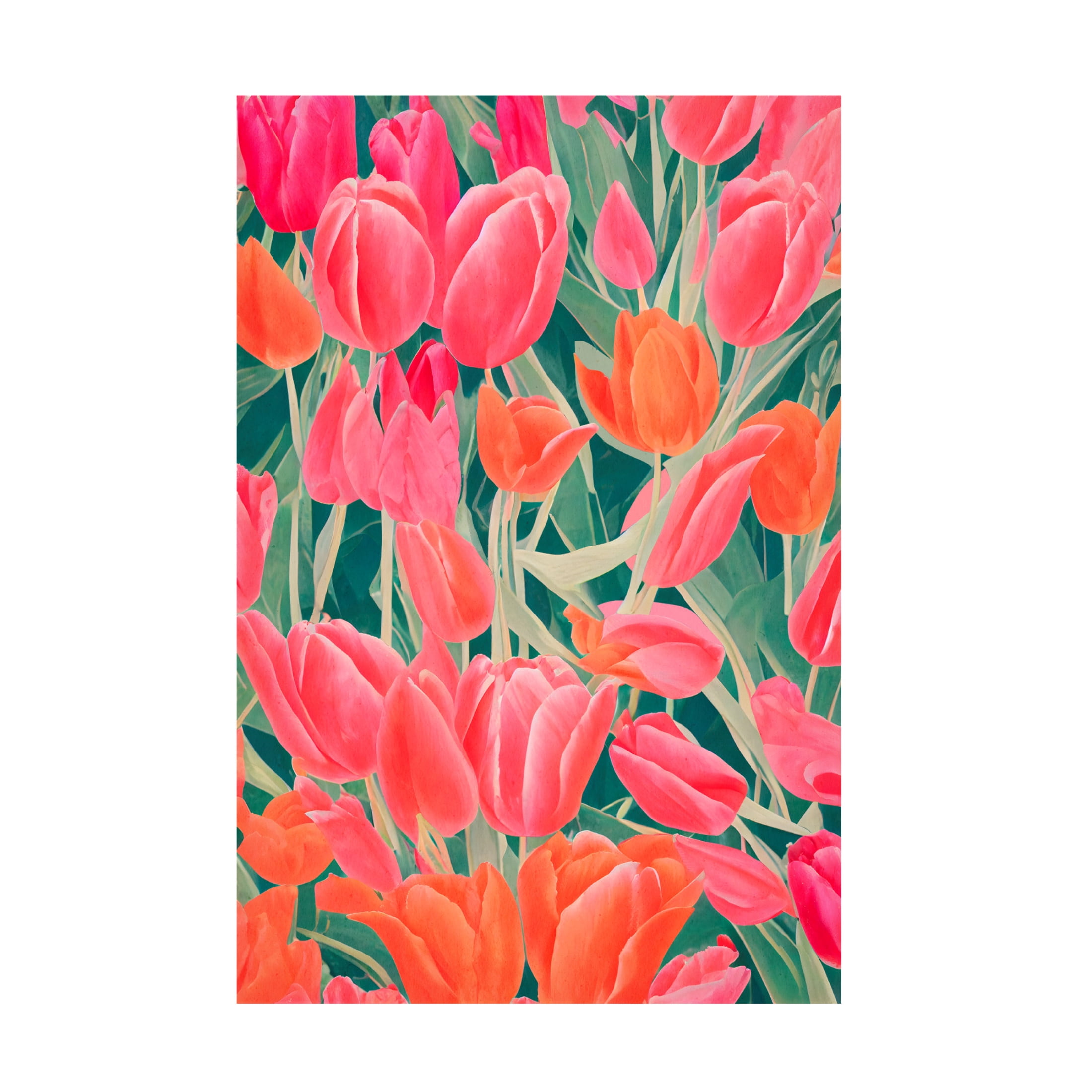 Canvas Wall Art - Treechild 'Pink Tulips' Wall Art for Living Room, Bedroom, or Office D?cor by Trademark Fine Art - 16 x 24 Inches