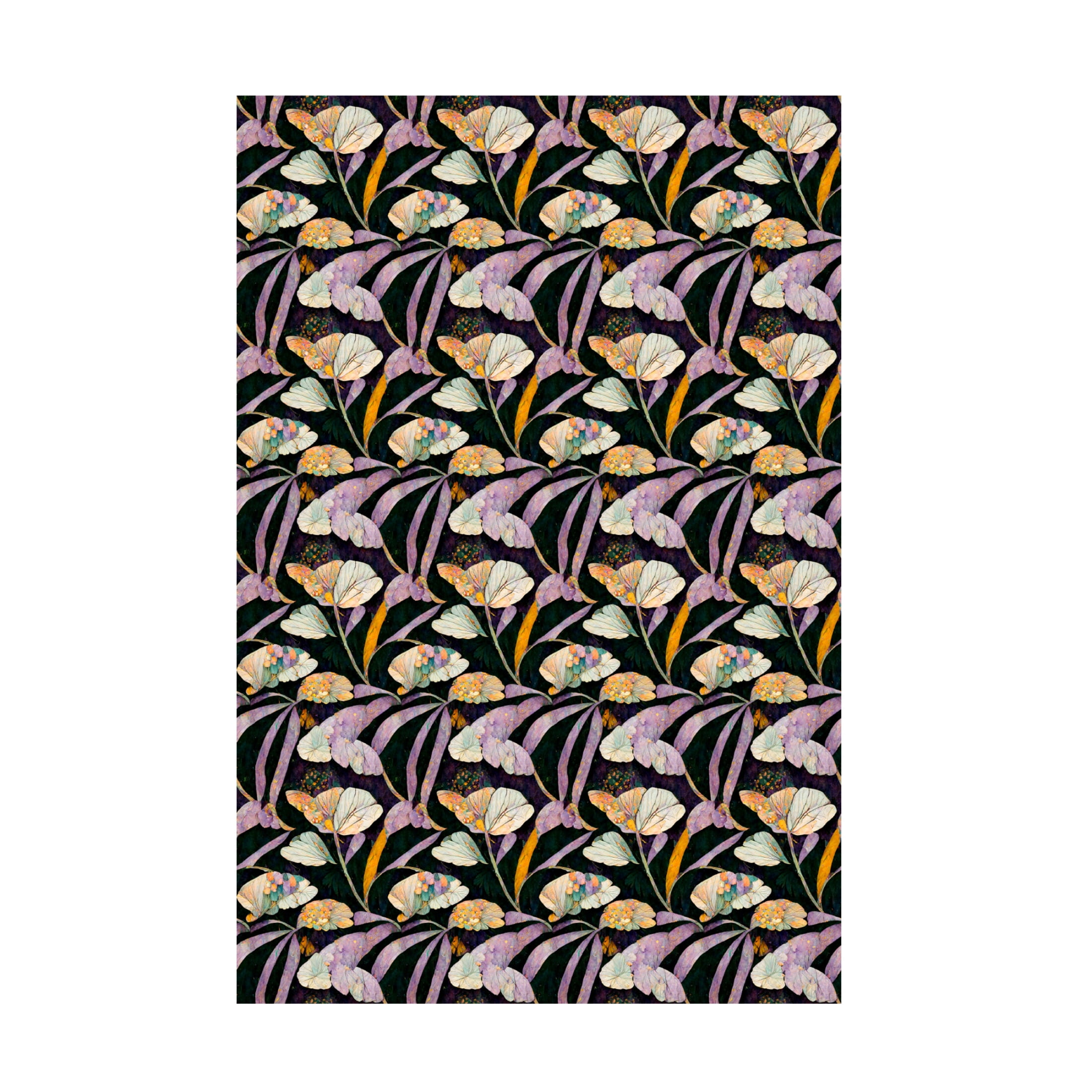 Canvas Wall Art - Treechild 'Purple Leafs Pattern' Wall Art for Living Room, Bedroom, or Office D?cor by Trademark Fine Art - 16 x 24 Inches