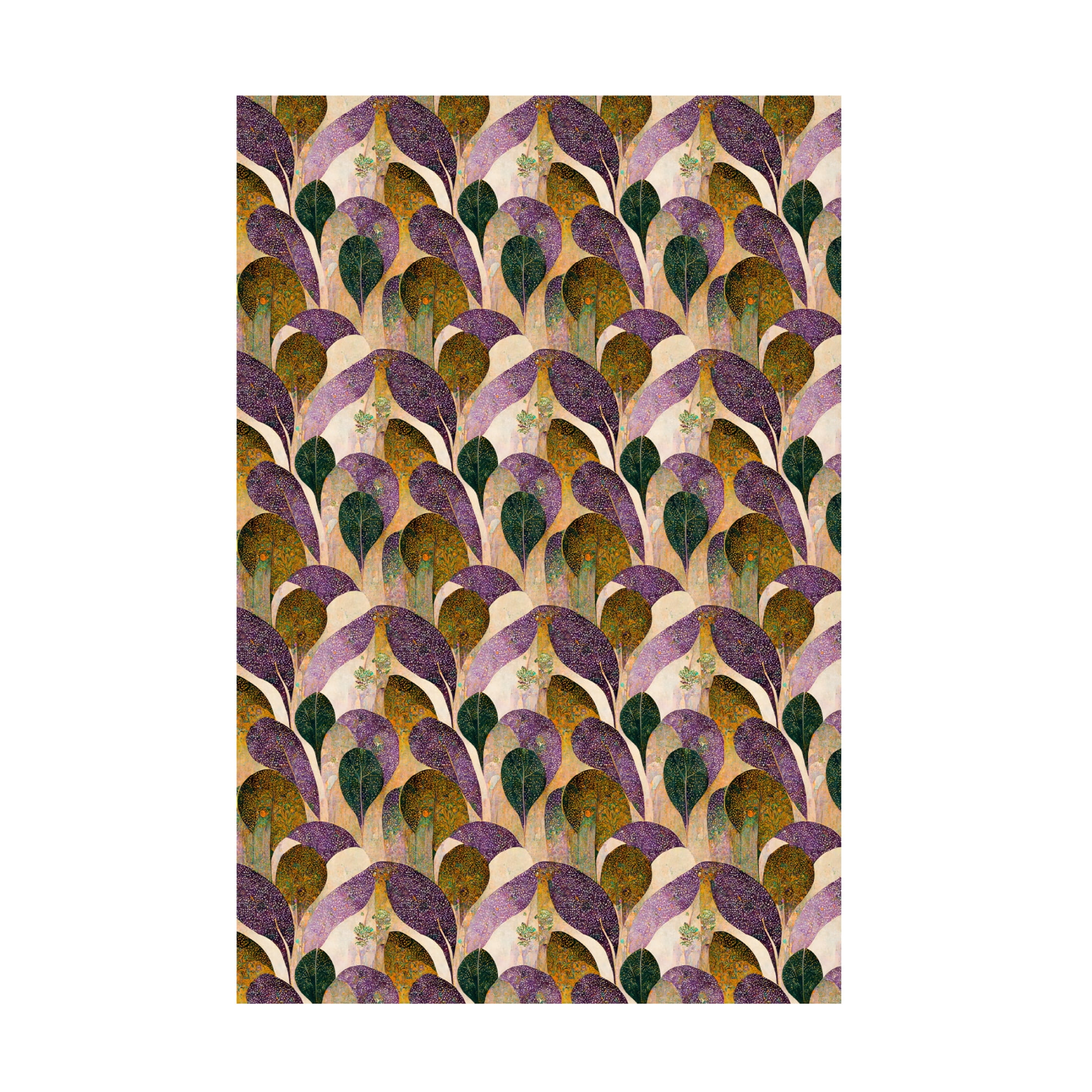 Canvas Wall Art - Treechild 'Purple Leafs Pattern' Wall Art for Living Room, Bedroom, or Office D?cor by Trademark Fine Art - 22 x 32 Inches