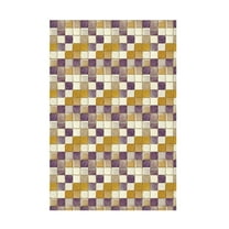 Canvas Wall Art - Treechild 'Purple and Ochre Tile Pattern' Wall Art for Living Room, Bedroom, or Office D?cor by Trademark Fine Art - 12 x 19 Inches