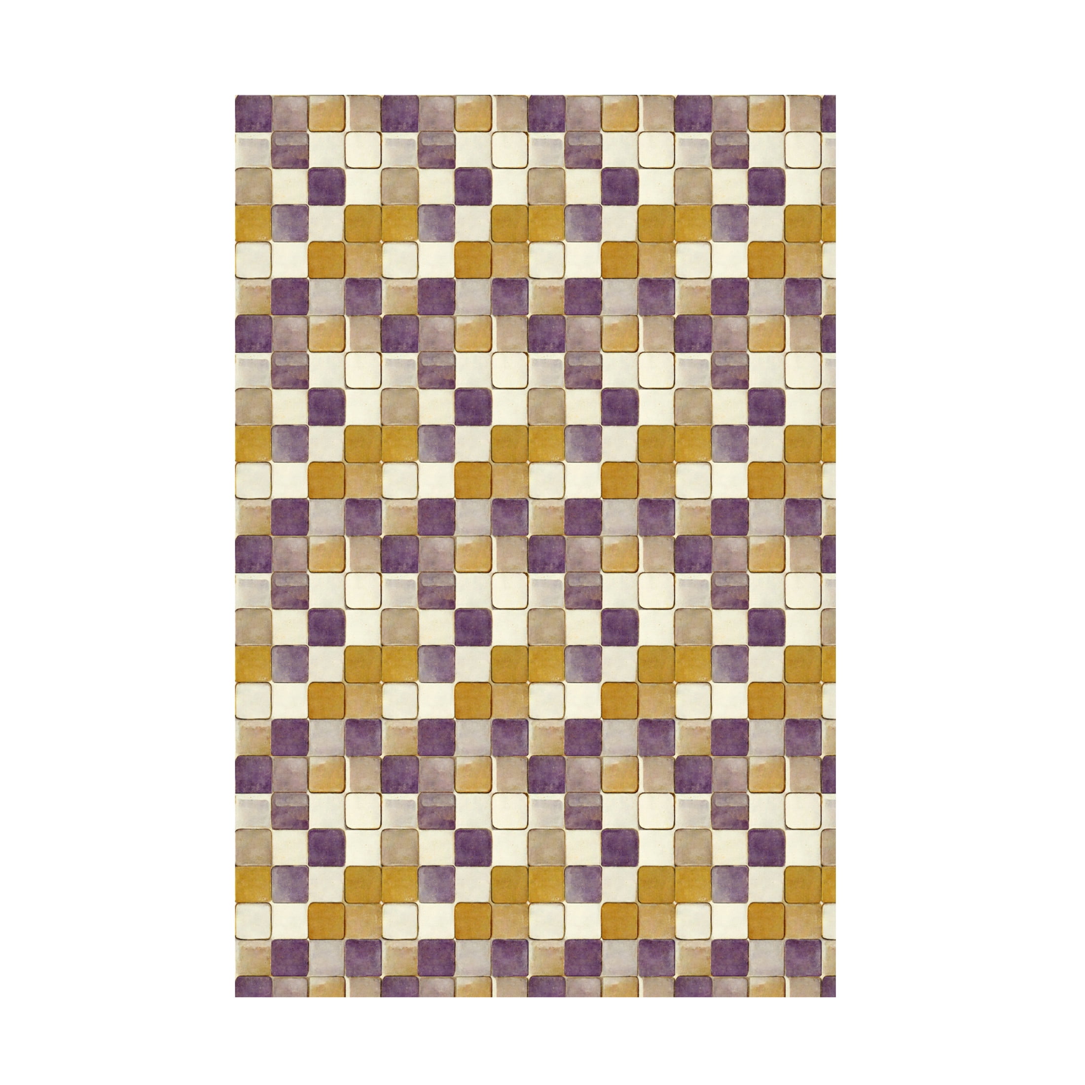 Canvas Wall Art - Treechild 'Purple and Ochre Tile Pattern' Wall Art for Living Room, Bedroom, or Office D?cor by Trademark Fine Art - 30 x 47 Inches