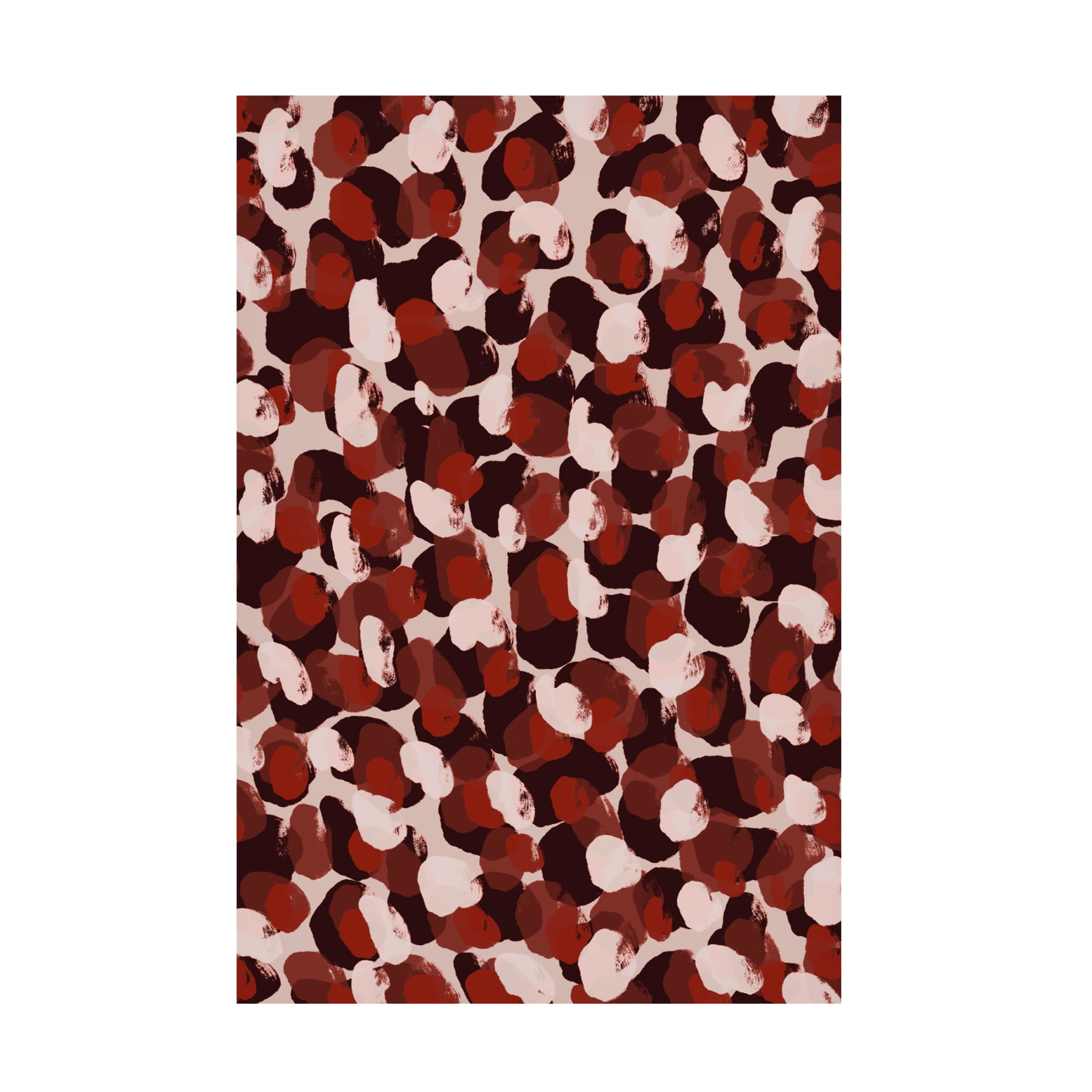Canvas Wall Art - Treechild 'Red Beige Brown Dots Pattern' Wall Art for Living Room, Bedroom, or Office D?cor by Trademark Fine Art - 16 x 24 Inches
