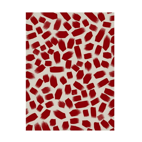 Canvas Wall Art - Treechild 'Red Brush Strokes' Wall Art for Living Room, Bedroom, or Office D?cor by Trademark Fine Art - 14 x 19 Inches