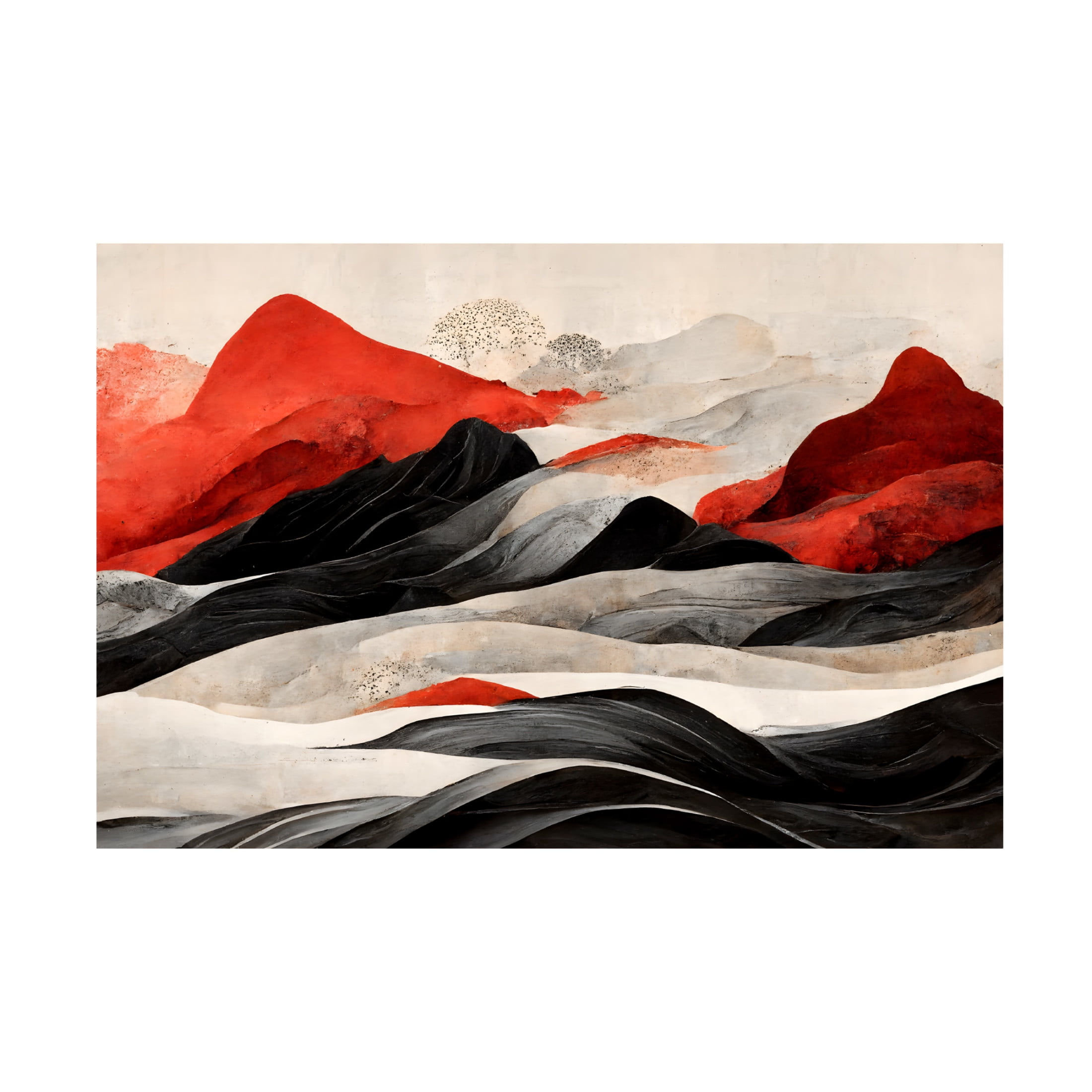 Canvas Wall Art - Treechild 'Red Mountains' Wall Art for Living Room, Bedroom, or Office D?cor by Trademark Fine Art - 19 x 12 Inches