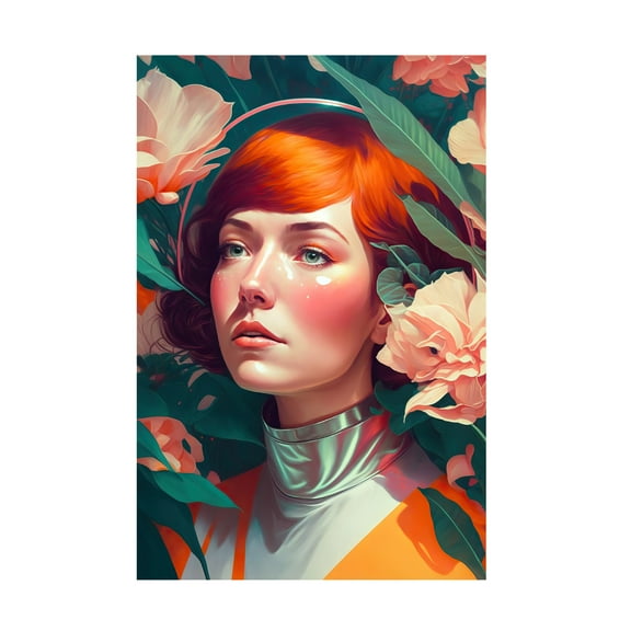 Canvas Wall Art - Treechild 'Retro Future Portrait' Wall Art for Living Room, Bedroom, or Office D?cor by Trademark Fine Art - 12 x 19 Inches