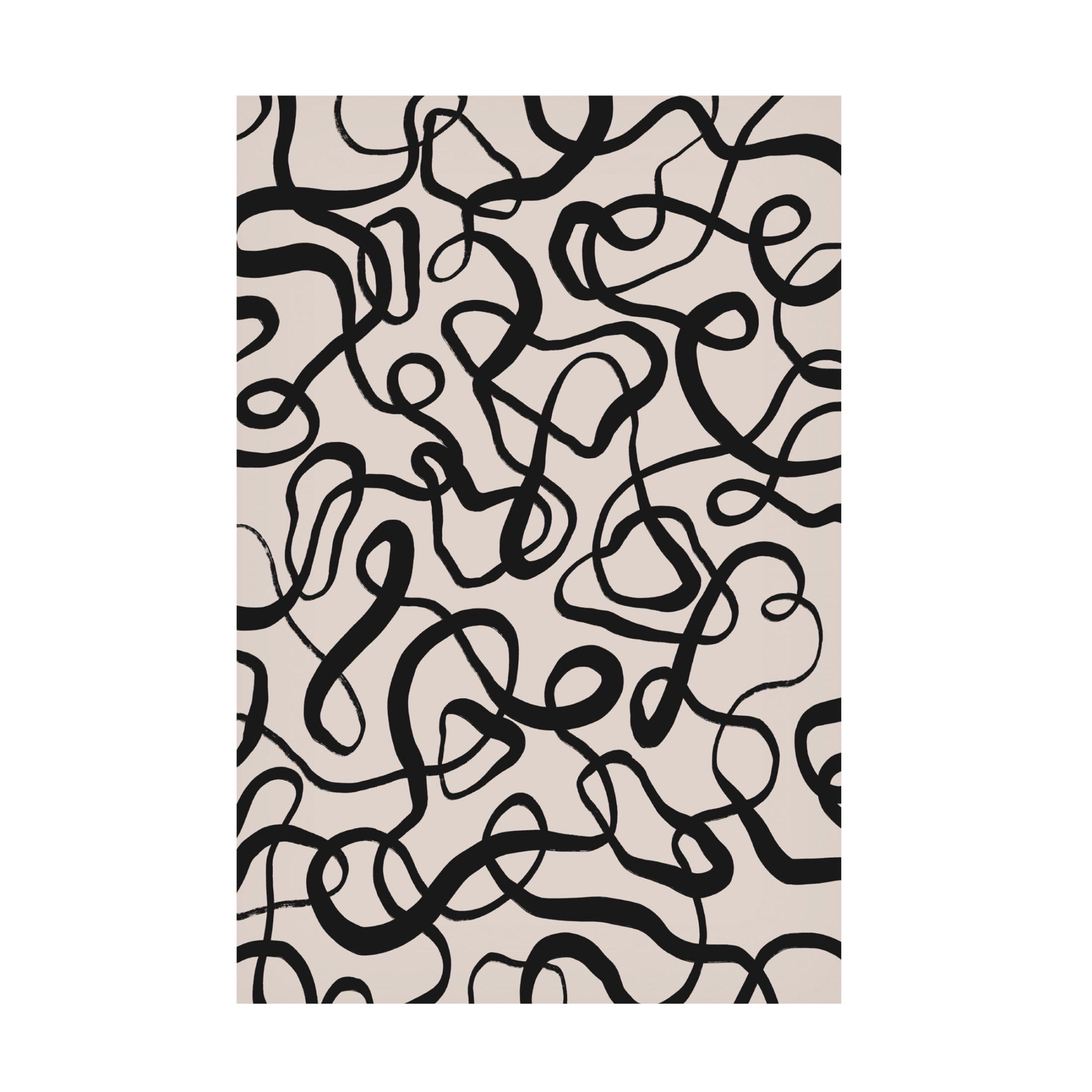 Canvas Wall Art - Treechild 'Simple Black Loops Pattern' Wall Art for Living Room, Bedroom, or Office D?cor by Trademark Fine Art - 22 x 32 Inches