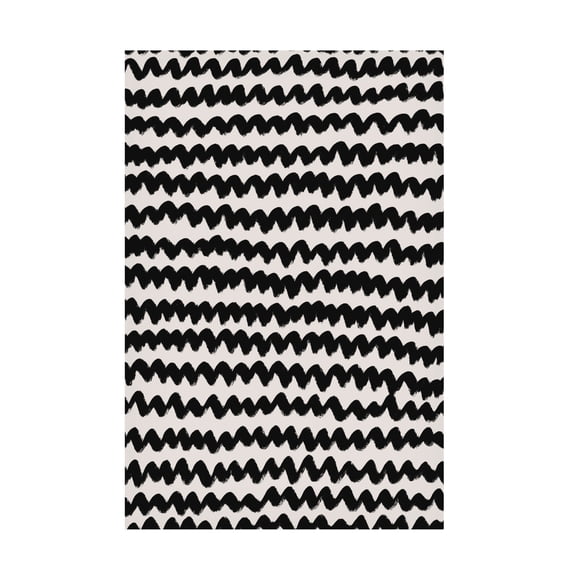 Canvas Wall Art - Treechild 'Simple Black ZigZag Pattern' Wall Art for Living Room, Bedroom, or Office D?cor by Trademark Fine Art - 16 x 24 Inches
