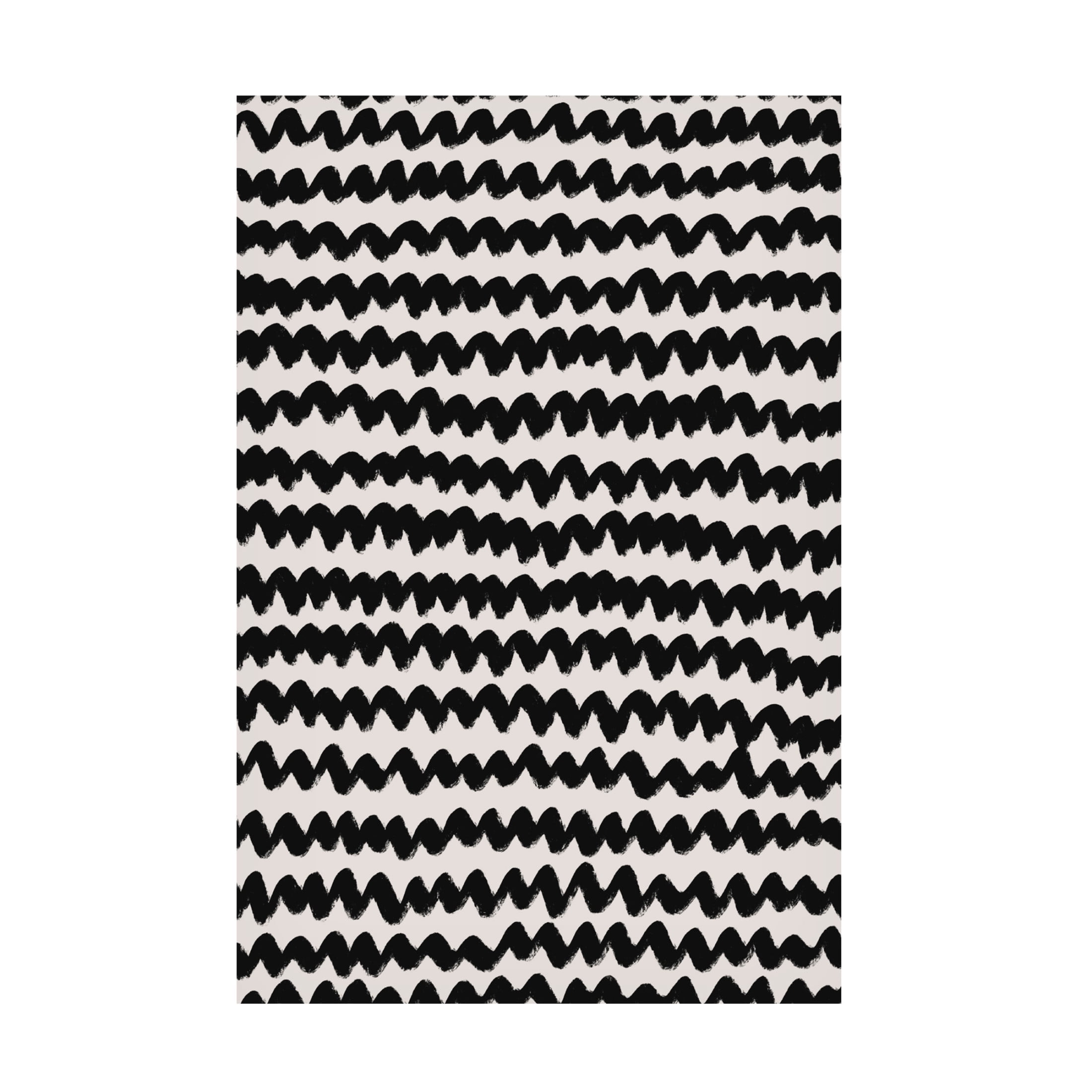 Canvas Wall Art - Treechild 'Simple Black ZigZag Pattern' Wall Art for Living Room, Bedroom, or Office D?cor by Trademark Fine Art - 30 x 47 Inches