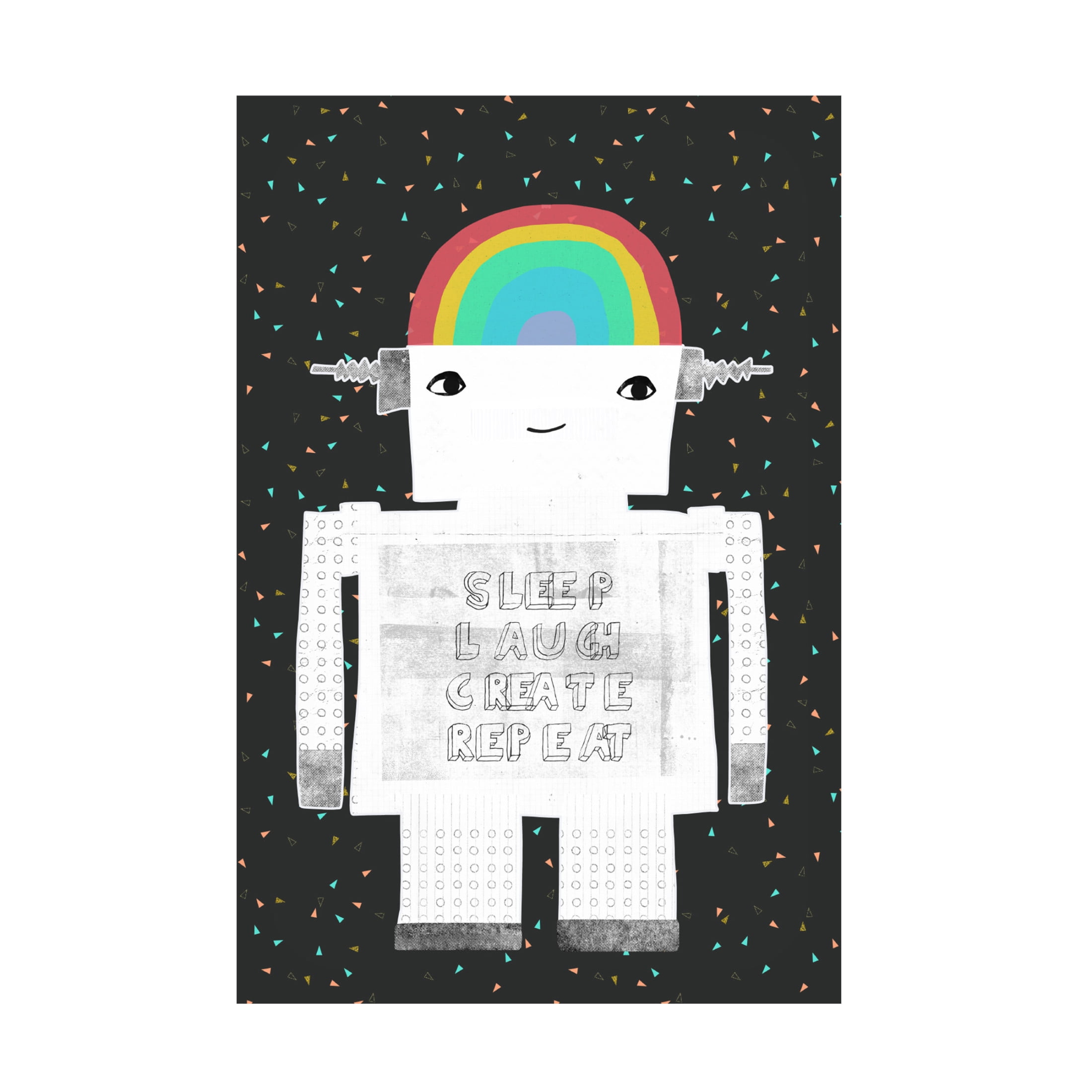 Canvas Wall Art - Treechild 'Sleep Laugh Create Repeat' Wall Art for Living Room, Bedroom, or Office D?cor by Trademark Fine Art - 22 x 32 Inches