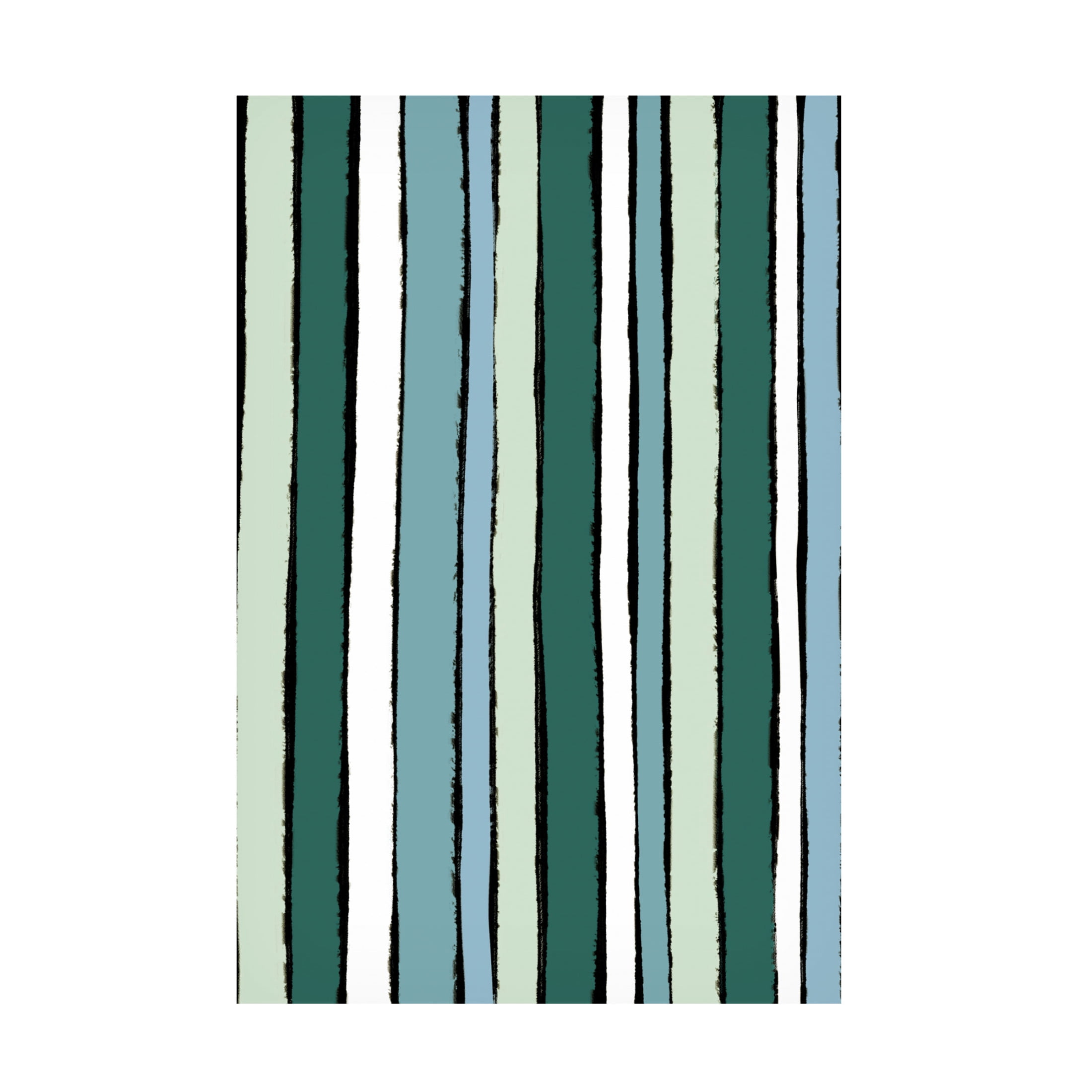 Canvas Wall Art - Treechild 'Smaragd Green Stripes' Wall Art for Living Room, Bedroom, or Office D?cor by Trademark Fine Art - 12 x 19 Inches
