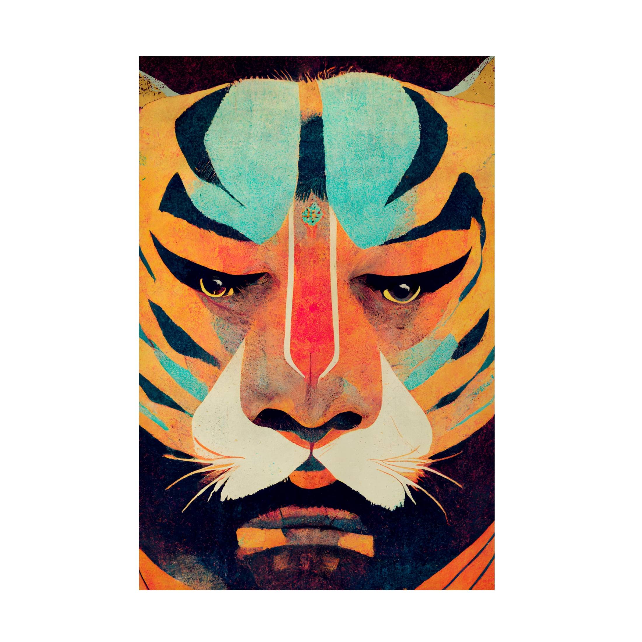 Canvas Wall Art - Treechild 'Strong Tiger' Wall Art for Living Room, Bedroom, or Office D?cor by Trademark Fine Art - 30 x 47 Inches