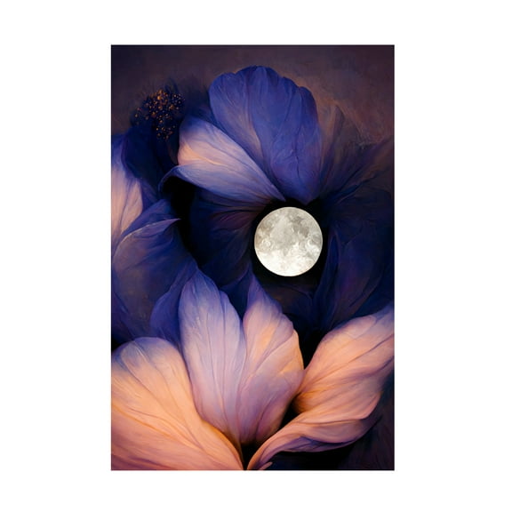 Canvas Wall Art - Treechild 'The Moon Flowers' Wall Art for Living Room, Bedroom, or Office D?cor by Trademark Fine Art - 12 x 19 Inches