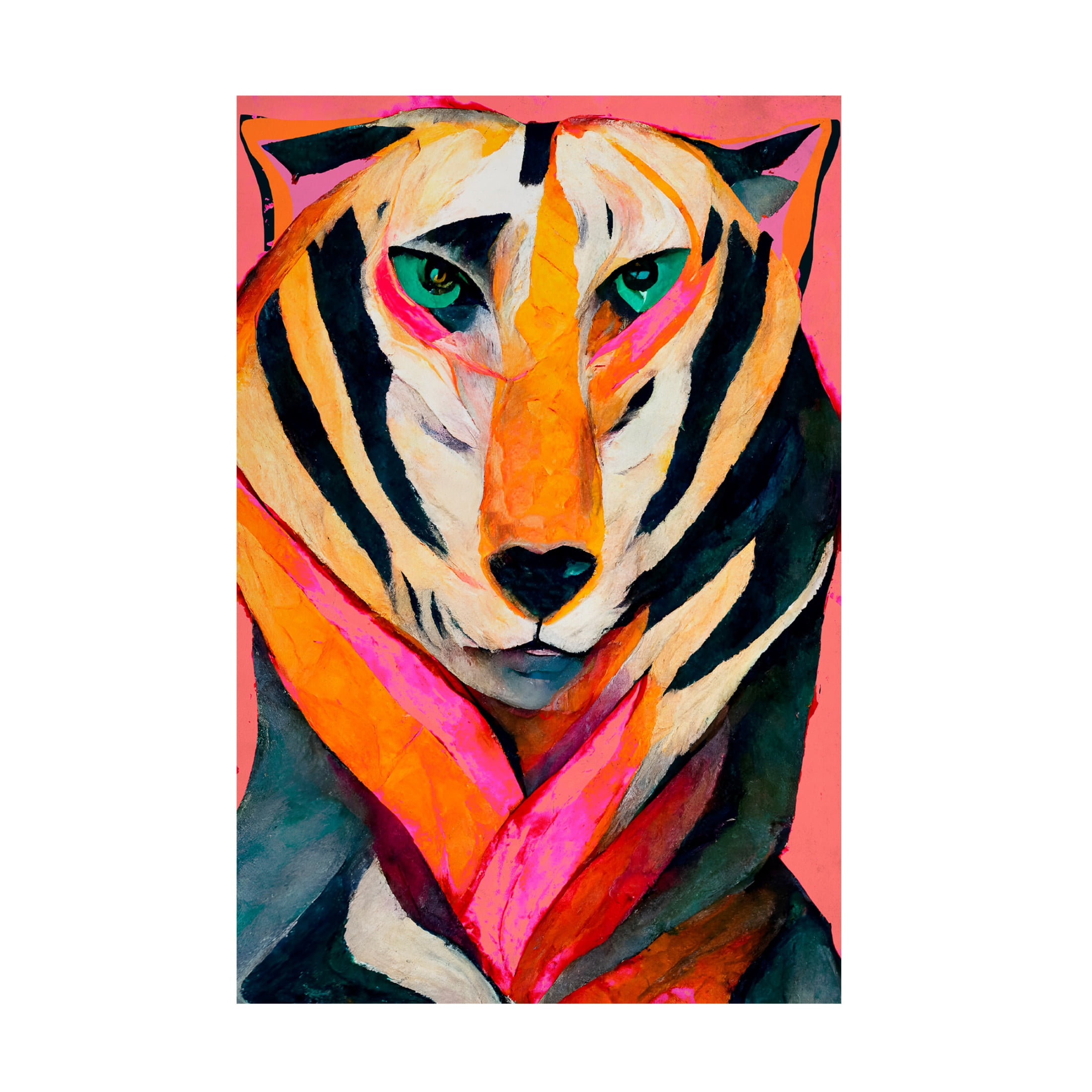Canvas Wall Art - Treechild 'The Tiger' Wall Art for Living Room, Bedroom, or Office D?cor by Trademark Fine Art - 30 x 47 Inches