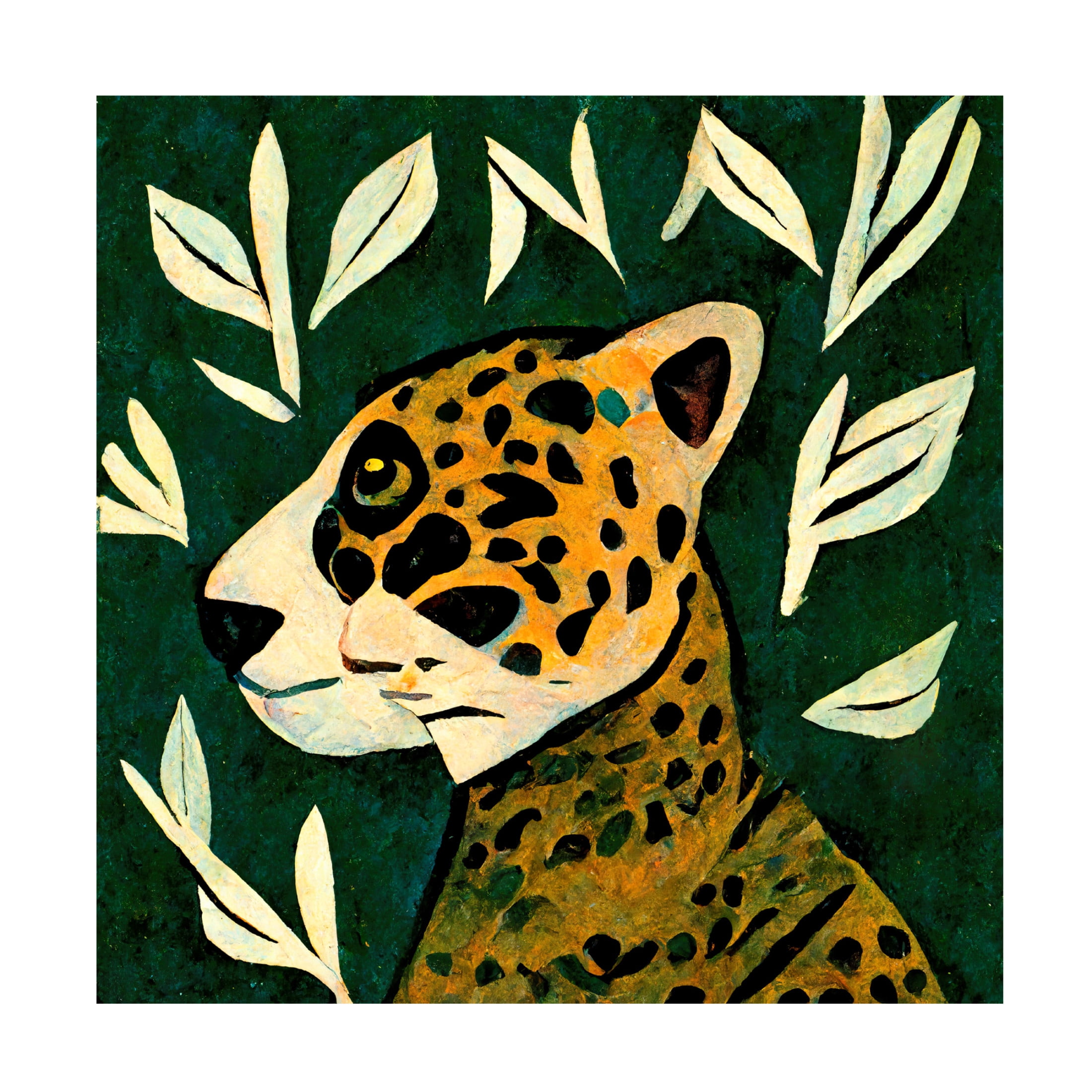 Canvas Wall Art - Treechild 'Tiger In Profile' Wall Art for Living Room, Bedroom, or Office D?cor by Trademark Fine Art - 14 x 14 Inches