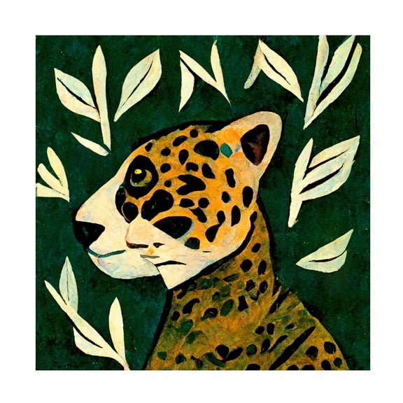 Canvas Wall Art - Treechild 'Tiger In Profile' Wall Art for Living Room, Bedroom, or Office D?cor by Trademark Fine Art - 14 x 14 Inches
