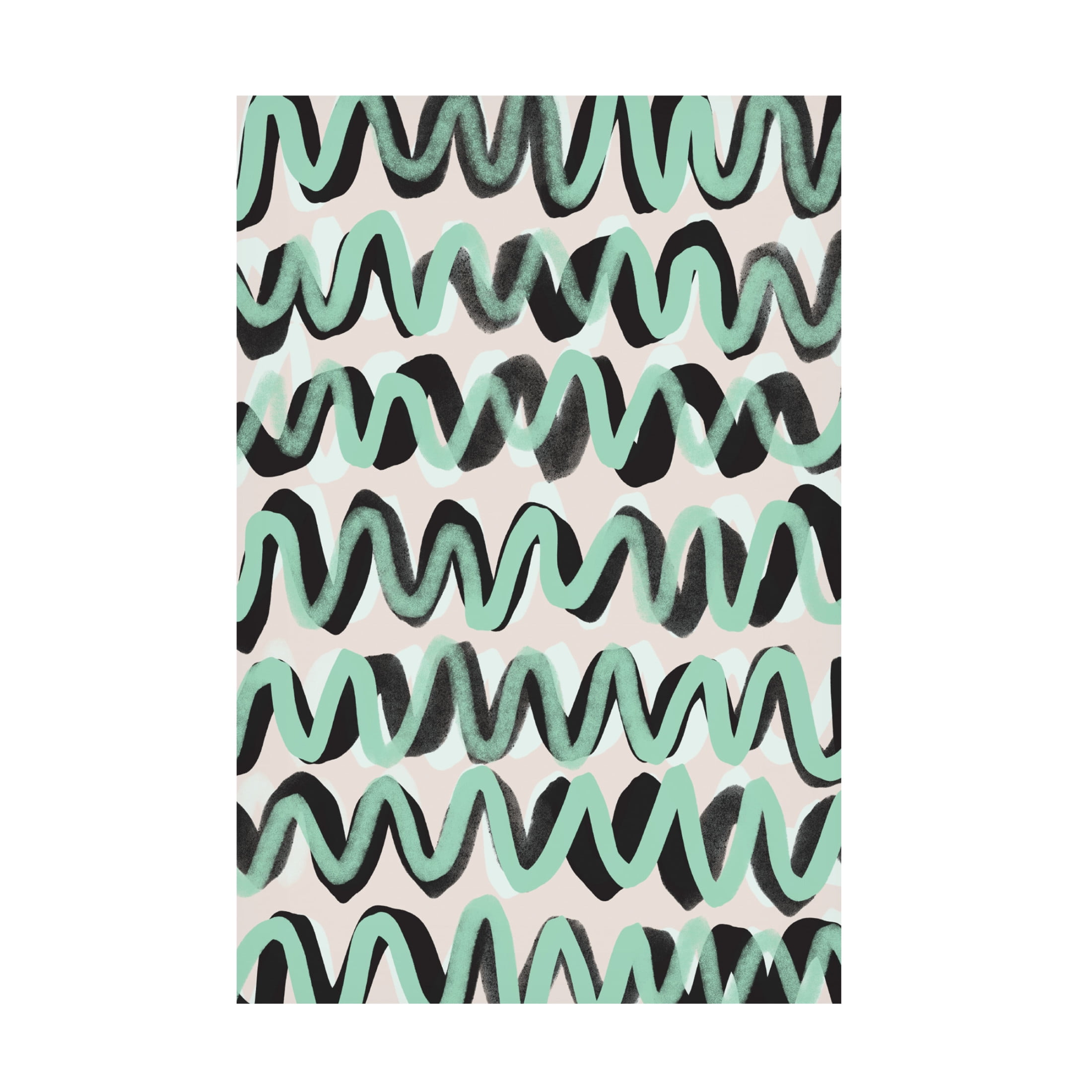 Canvas Wall Art - Treechild 'Turquoise ZigZag Pattern' Wall Art for Living Room, Bedroom, or Office D?cor by Trademark Fine Art - 22 x 32 Inches