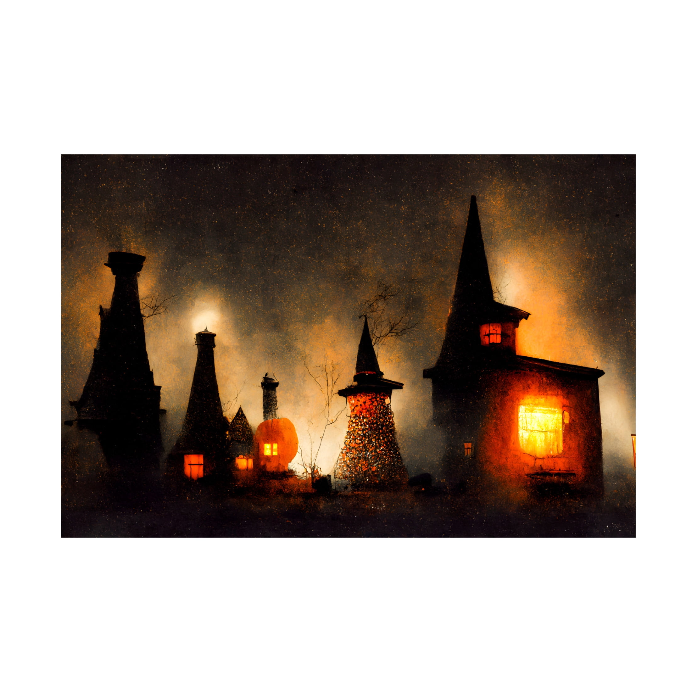 Canvas Wall Art - Treechild 'Village of the Witches' Wall Art for Living Room, Bedroom, or Office D?cor by Trademark Fine Art - 47 x 30 Inches