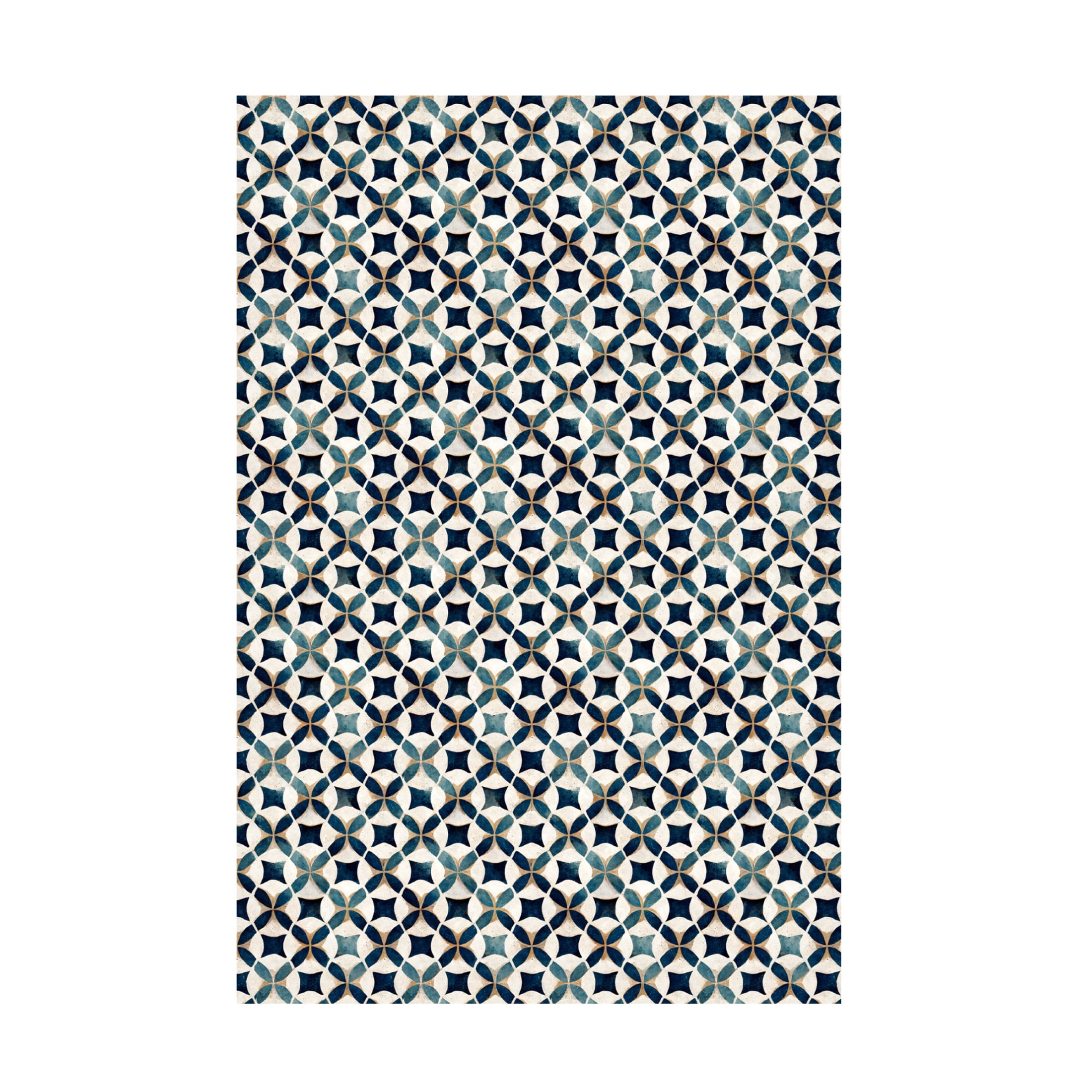 Canvas Wall Art - Treechild 'Vintage Blue Beige Pattern' Wall Art for Living Room, Bedroom, or Office D?cor by Trademark Fine Art - 22 x 32 Inches