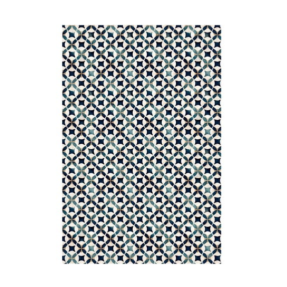 Canvas Wall Art - Treechild 'Vintage Blue Beige Pattern' Wall Art for Living Room, Bedroom, or Office D?cor by Trademark Fine Art - 30 x 47 Inches