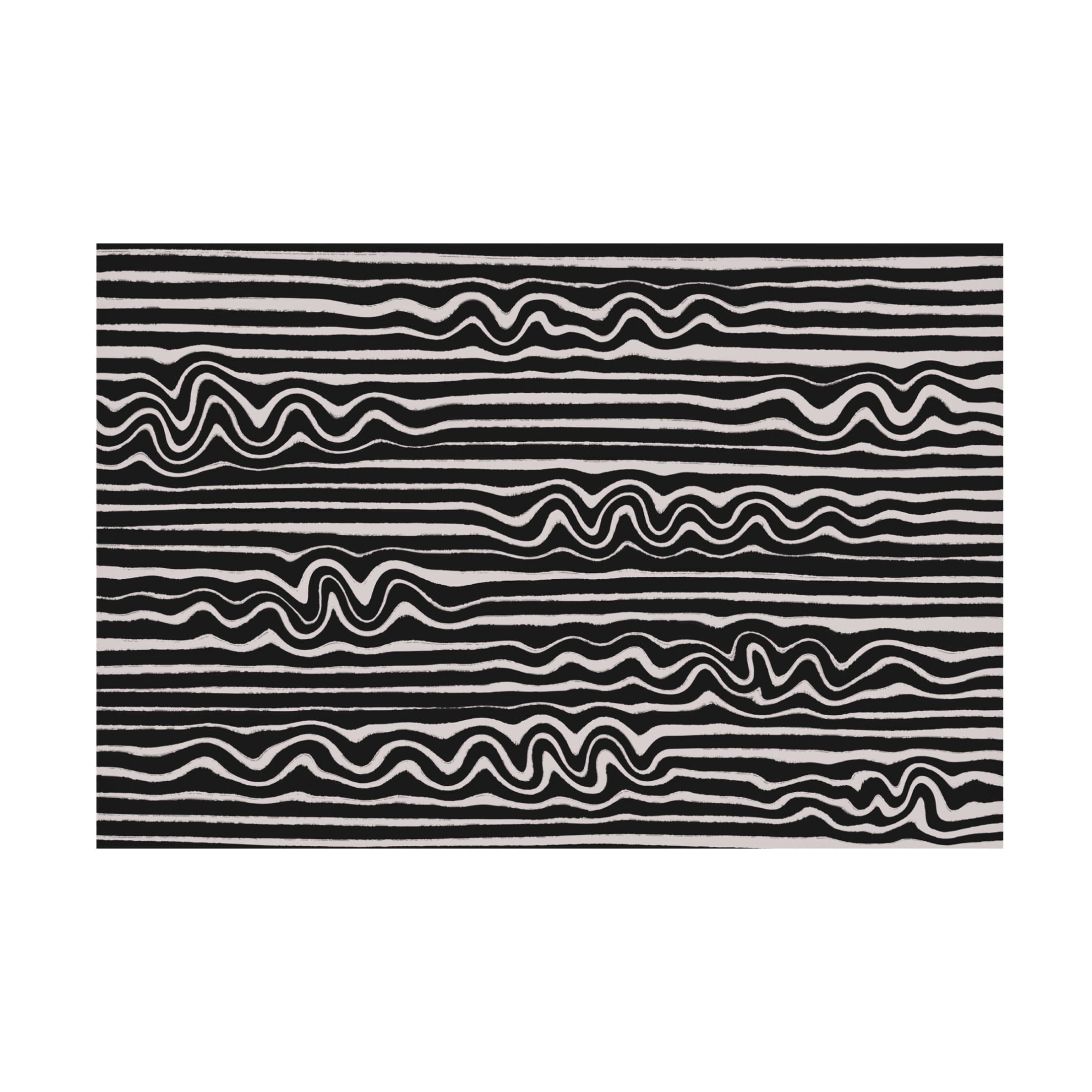 Canvas Wall Art - Treechild 'Wavey Stripes Square' Wall Art for Living Room, Bedroom, or Office D?cor by Trademark Fine Art - 32 x 22 Inches