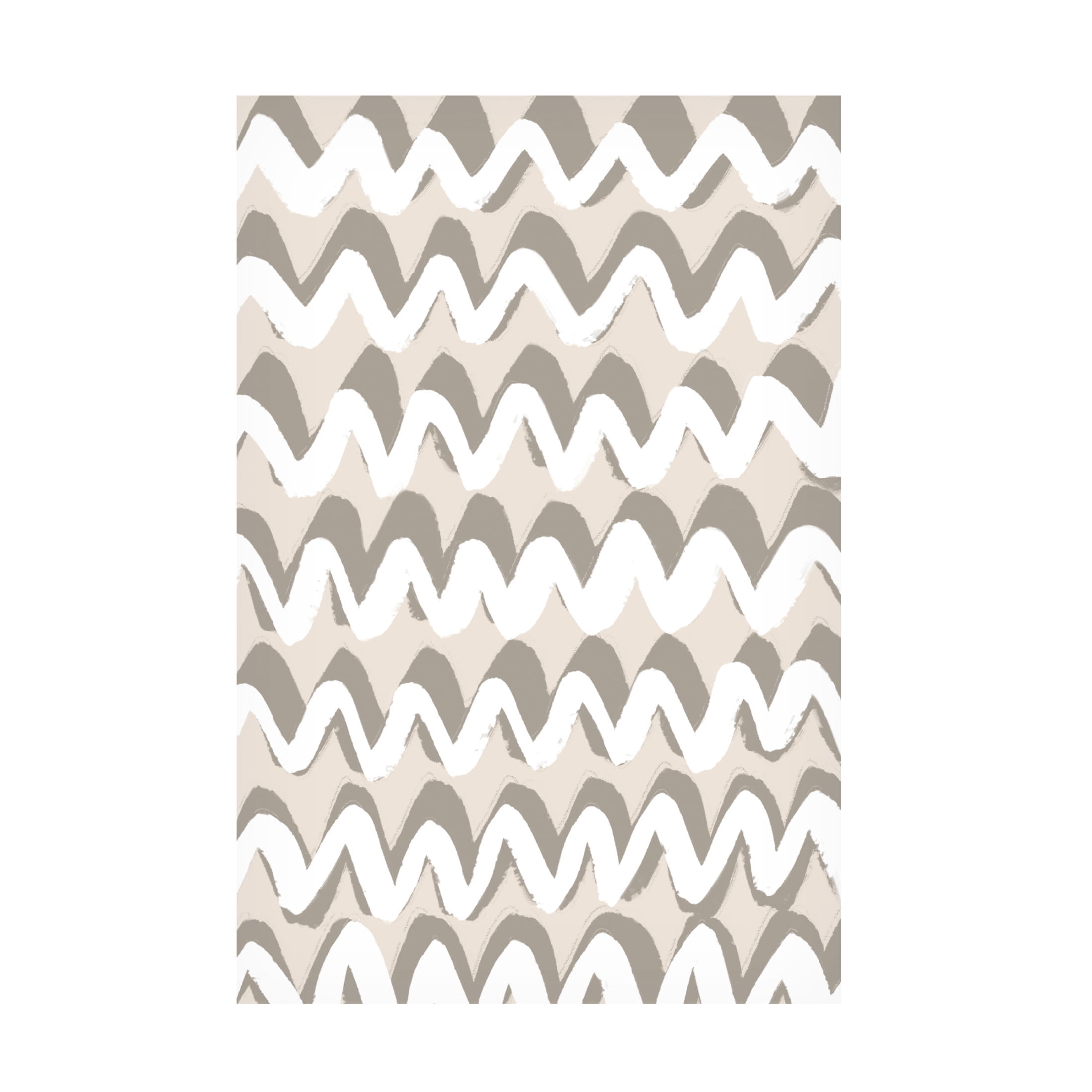 Canvas Wall Art - Treechild 'White and Beige ZigZag Pattern' Wall Art for Living Room, Bedroom, or Office D?cor by Trademark Fine Art - 12 x 19 Inches