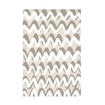 Canvas Wall Art - Treechild 'White and Beige ZigZag Pattern' Wall Art for Living Room, Bedroom, or Office D?cor by Trademark Fine Art - 12 x 19 Inches