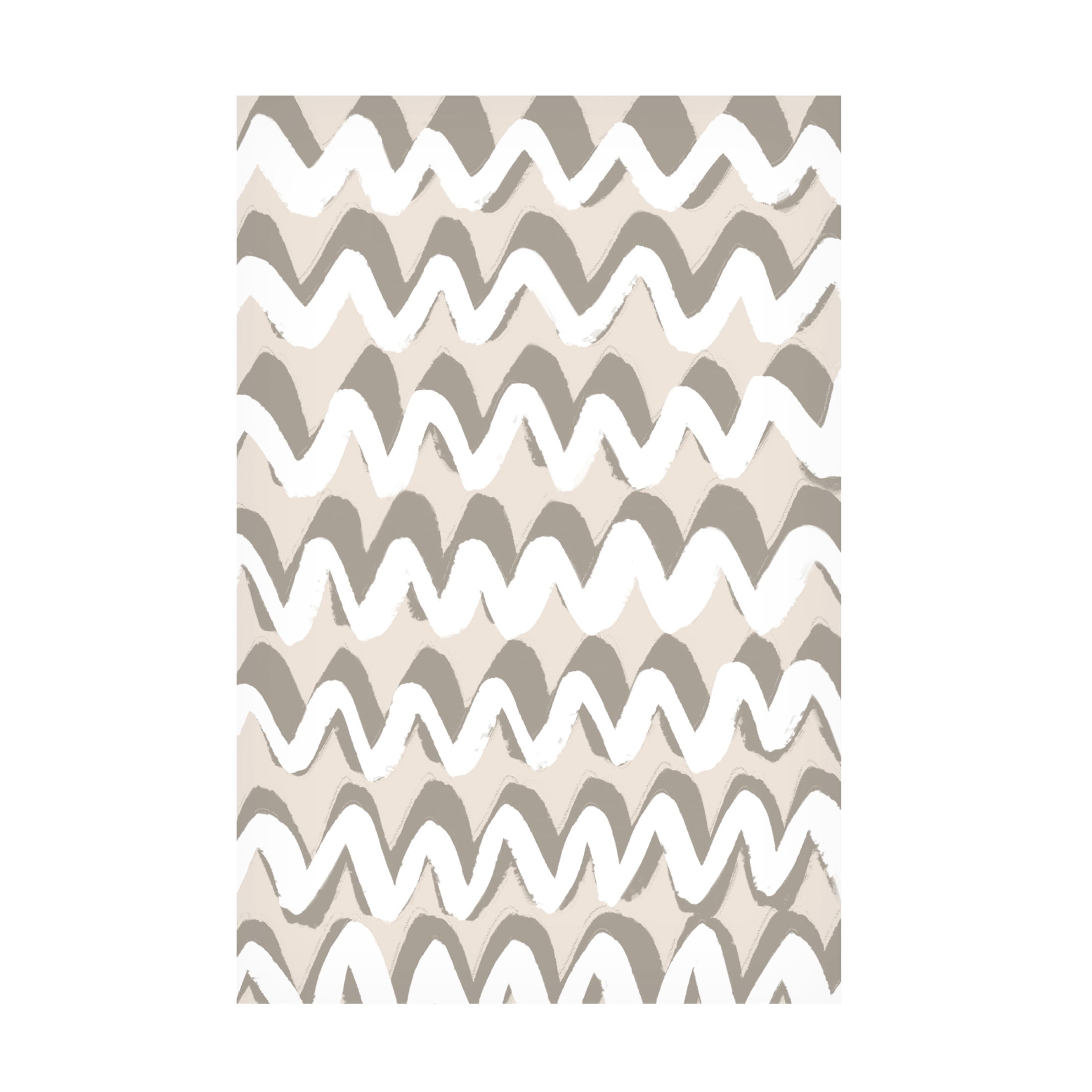 Canvas Wall Art - Treechild 'White and Beige ZigZag Pattern' Wall Art for Living Room, Bedroom, or Office D?cor by Trademark Fine Art - 30 x 47 Inches