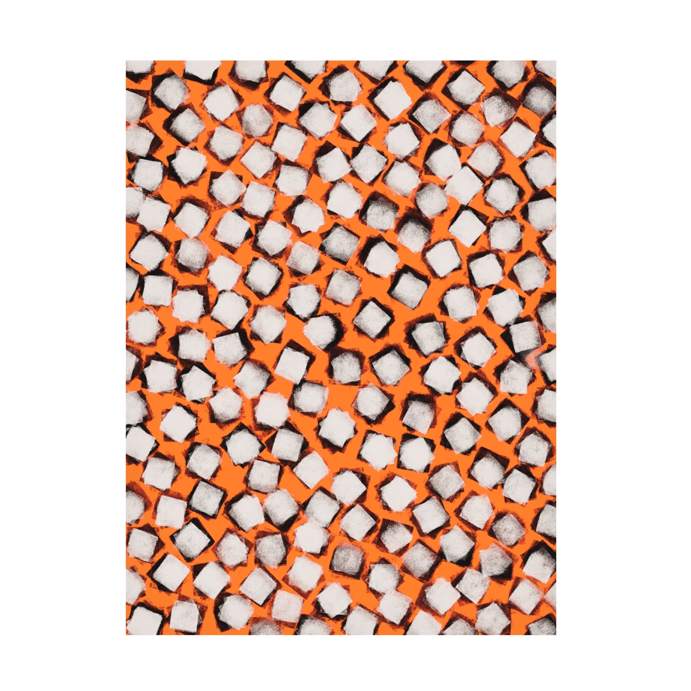 Canvas Wall Art - Treechild 'White Cubes Pattern' Wall Art for Living Room, Bedroom, or Office D?cor by Trademark Fine Art - 14 x 19 Inches