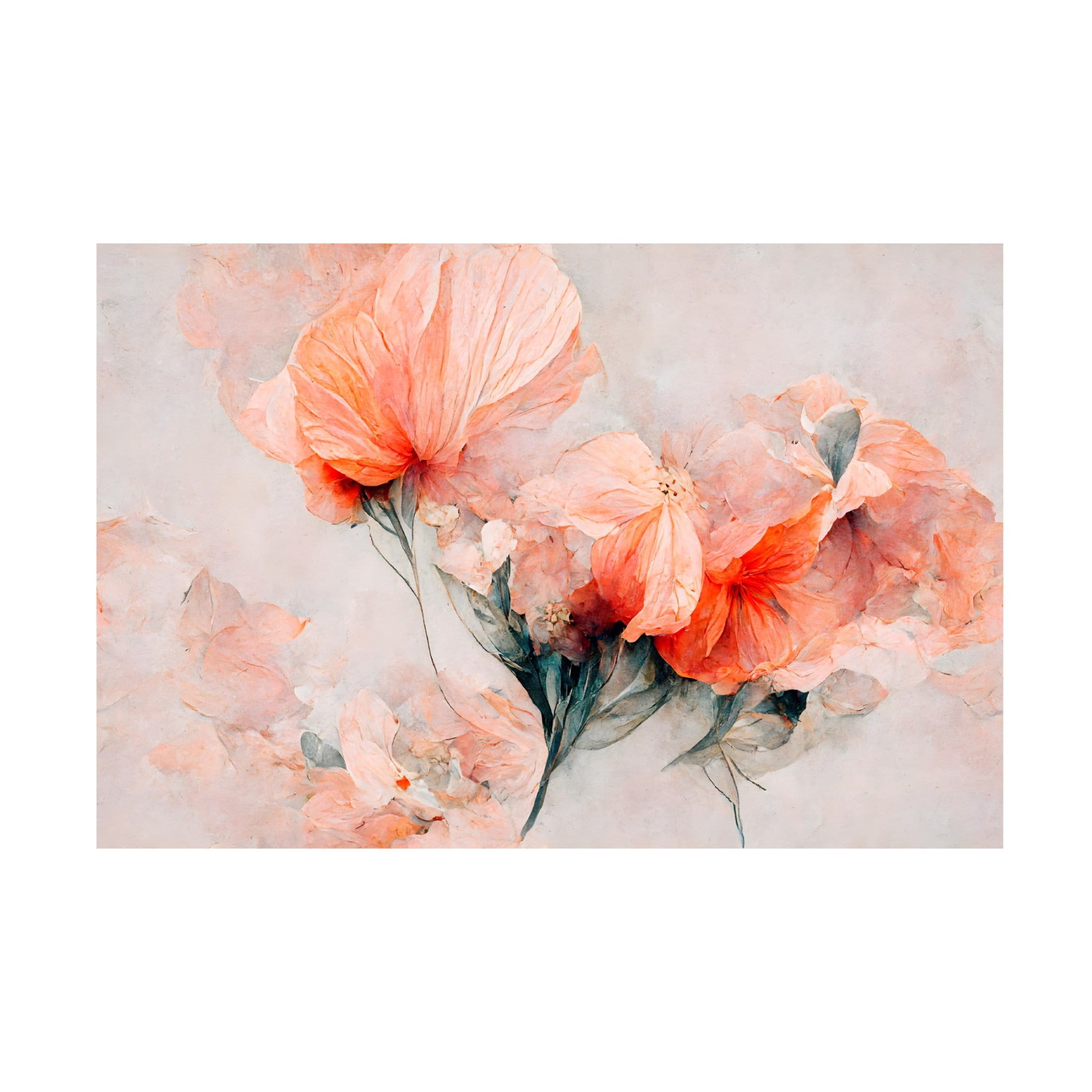 Canvas Wall Art - Treechild 'Wild Flowers On Beige Background' Wall Art for Living Room, Bedroom, or Office D?cor by Trademark Fine Art - 24 x 16 Inches